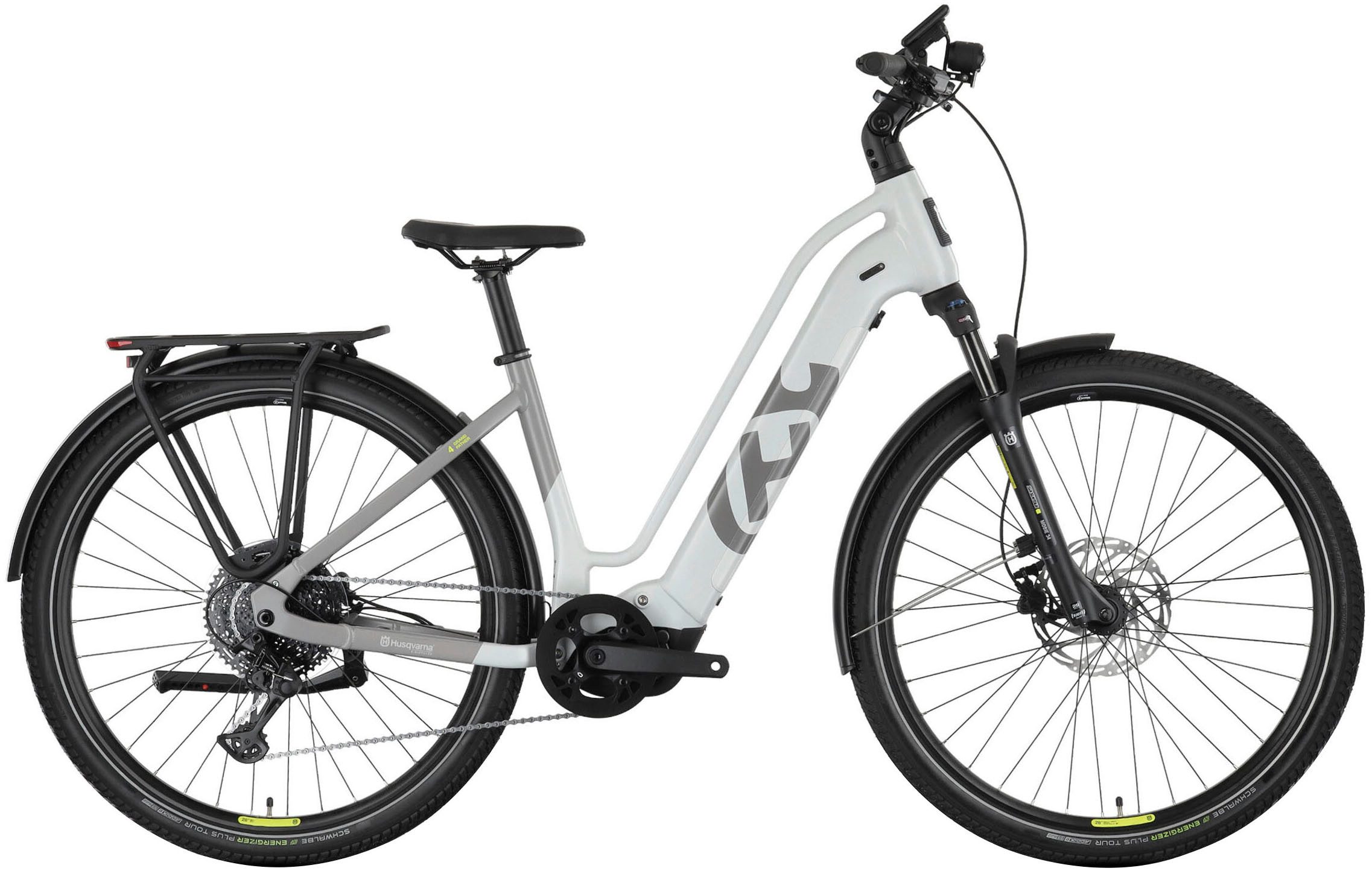 Husqvarna E-BICYCLES E-Bike Trekkingrad E-Trekkingbike Grand Pather 4, 11 Gang Tektro RD-M550 Schaltwerk, Kettenschaltung, Mittelmotor, 630 Wh, (tiefer Einstieg, 28", Yamaha Motor, Scheibenbremsen, Straßenzulassung), Pedelec, Elektrofahrrad für Herren