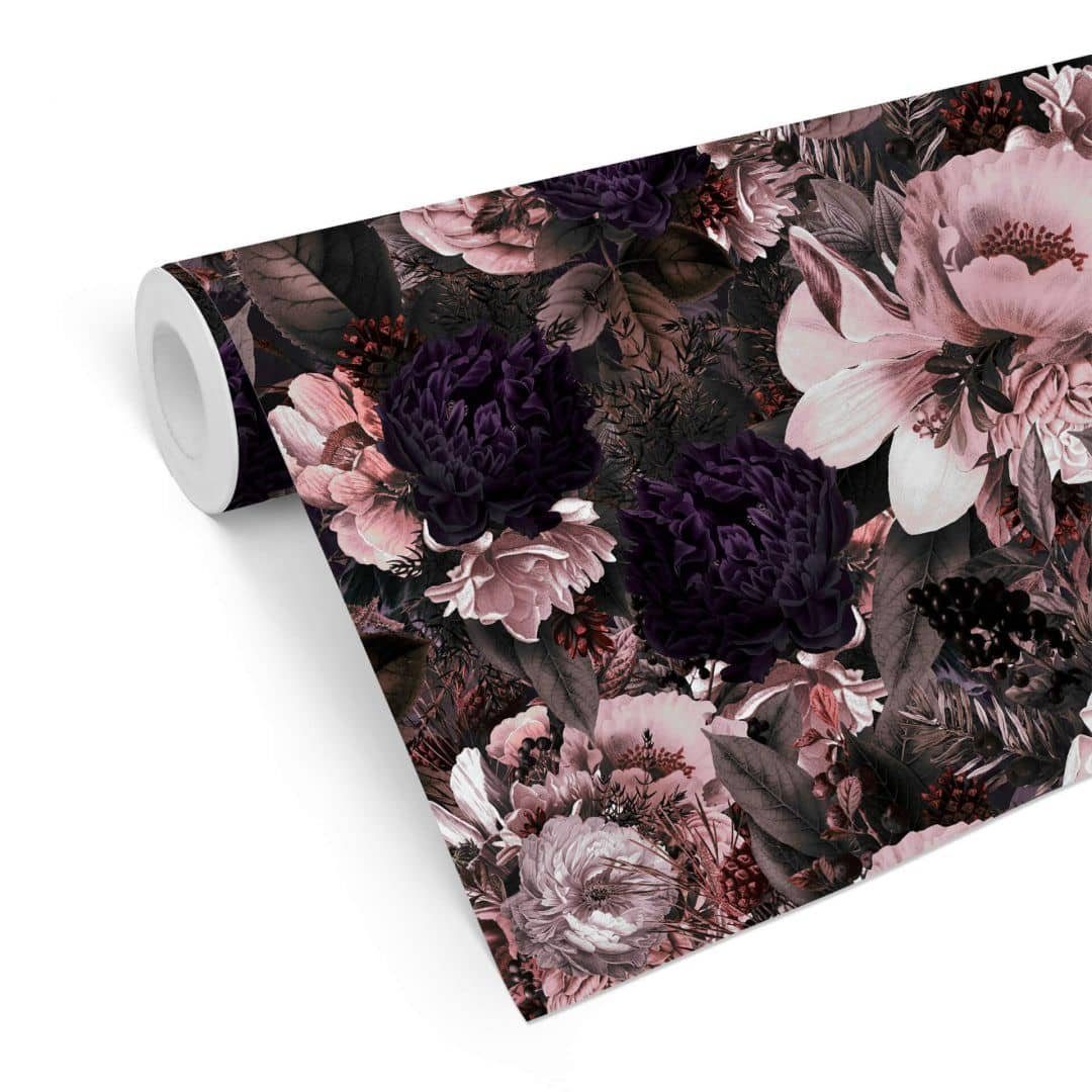 K&L Wall Art Mustertapete Vintage Blumentapete Floral Schlafzimmer Обои Lila Mustertapete Blumen, Blütentraum Tapete