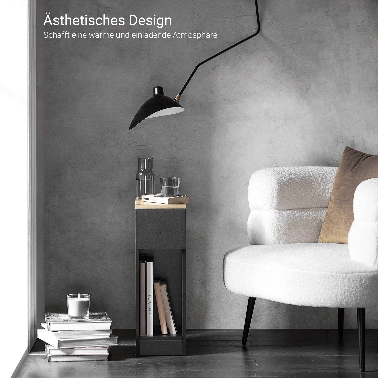 SoBuy Nachttisch FBT111, Beistelltisch mit Schublade und Ablage, Nightstand günstig online kaufen