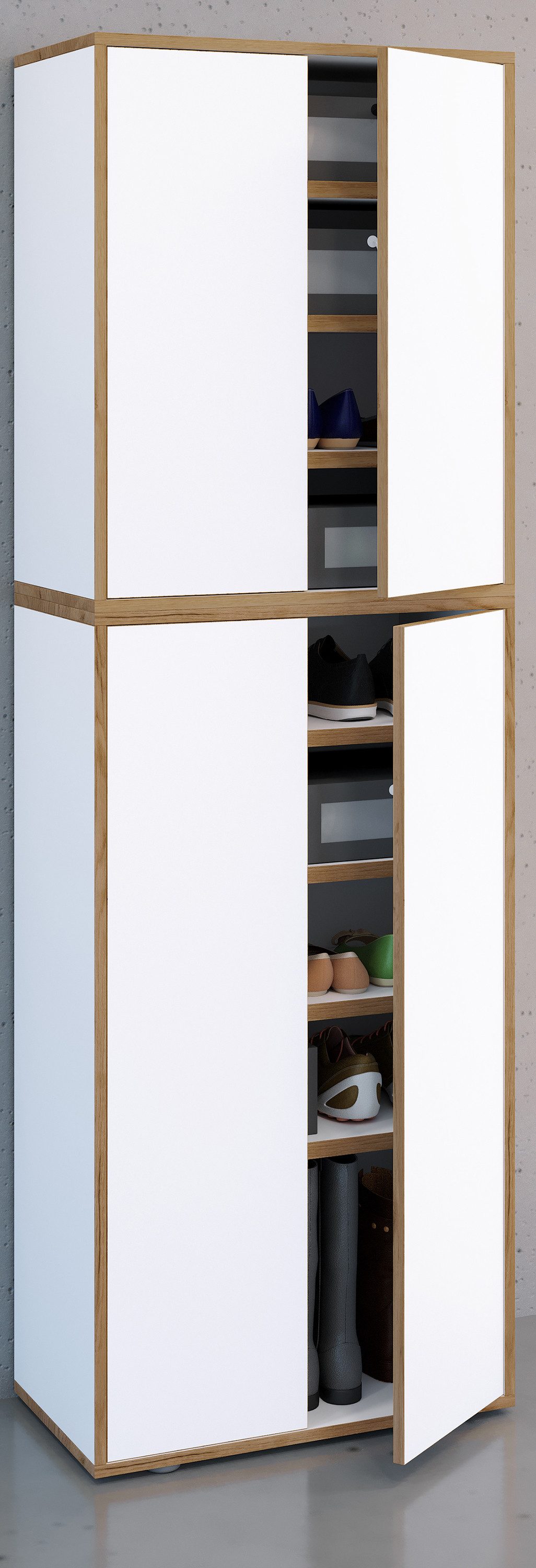 VCM Schuhschrank Schuhkommode Salia B. 60 x H. 183 x T. 33 cm