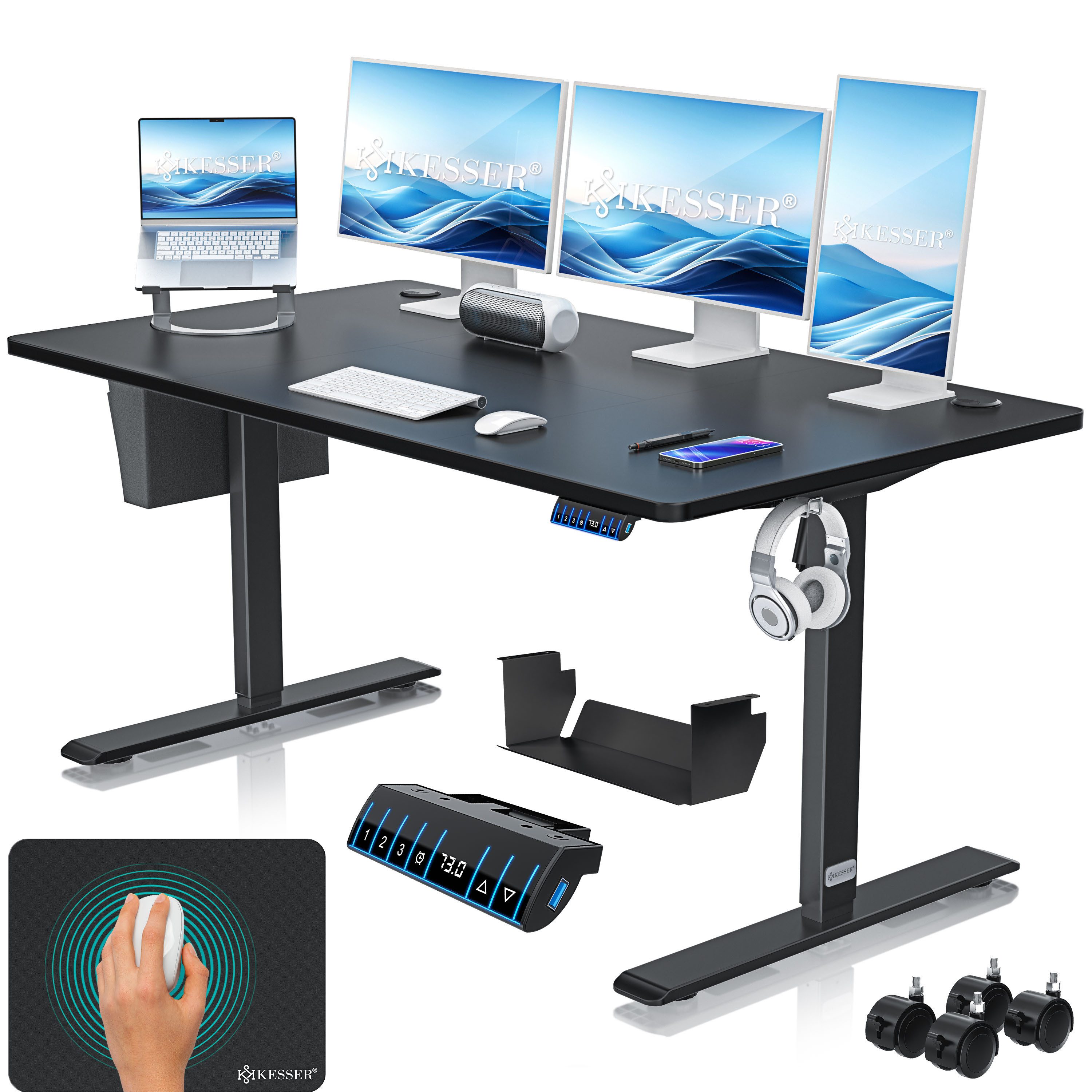 KESSER Schreibtisch, elektrischer & Höhenverstellbarer Computertisch für Home & Office