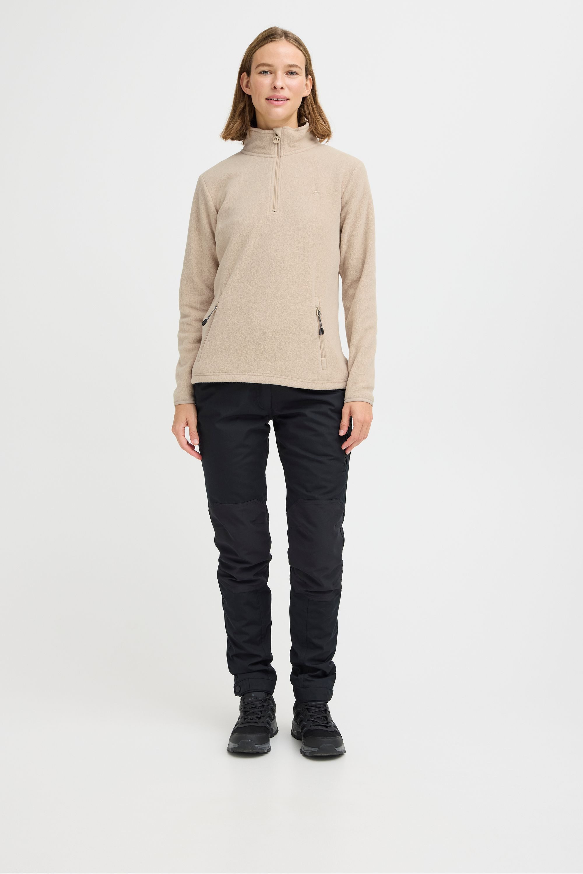North Bend Troyer NBConni W Atmungsaktive Fleecepullover mit Troyer Kragen