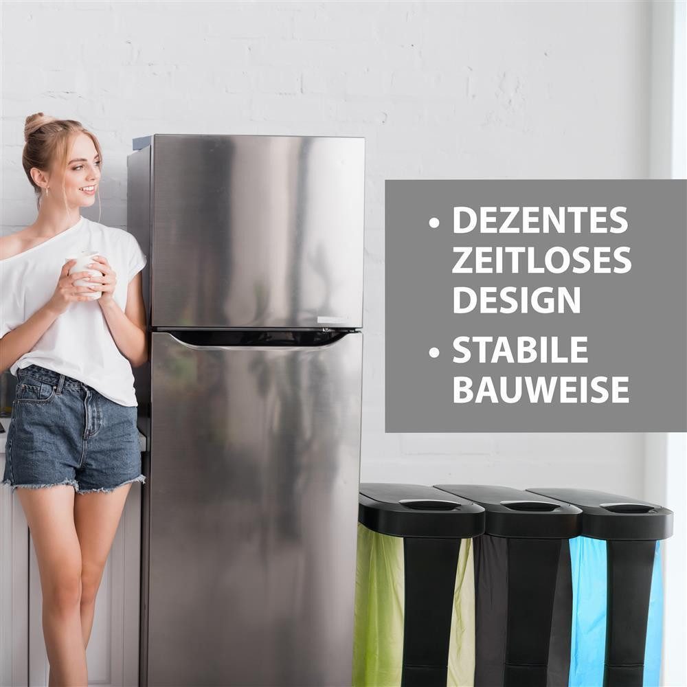 Hausfelder Müllsackständer Müllsackständer mit Deckel für Müllbeutel von 60l bis 120l, 1 Stück, Made in Germany, mit Klapp- und Schwingdeckel, robuste Konstrukt – Bild 3 von 5