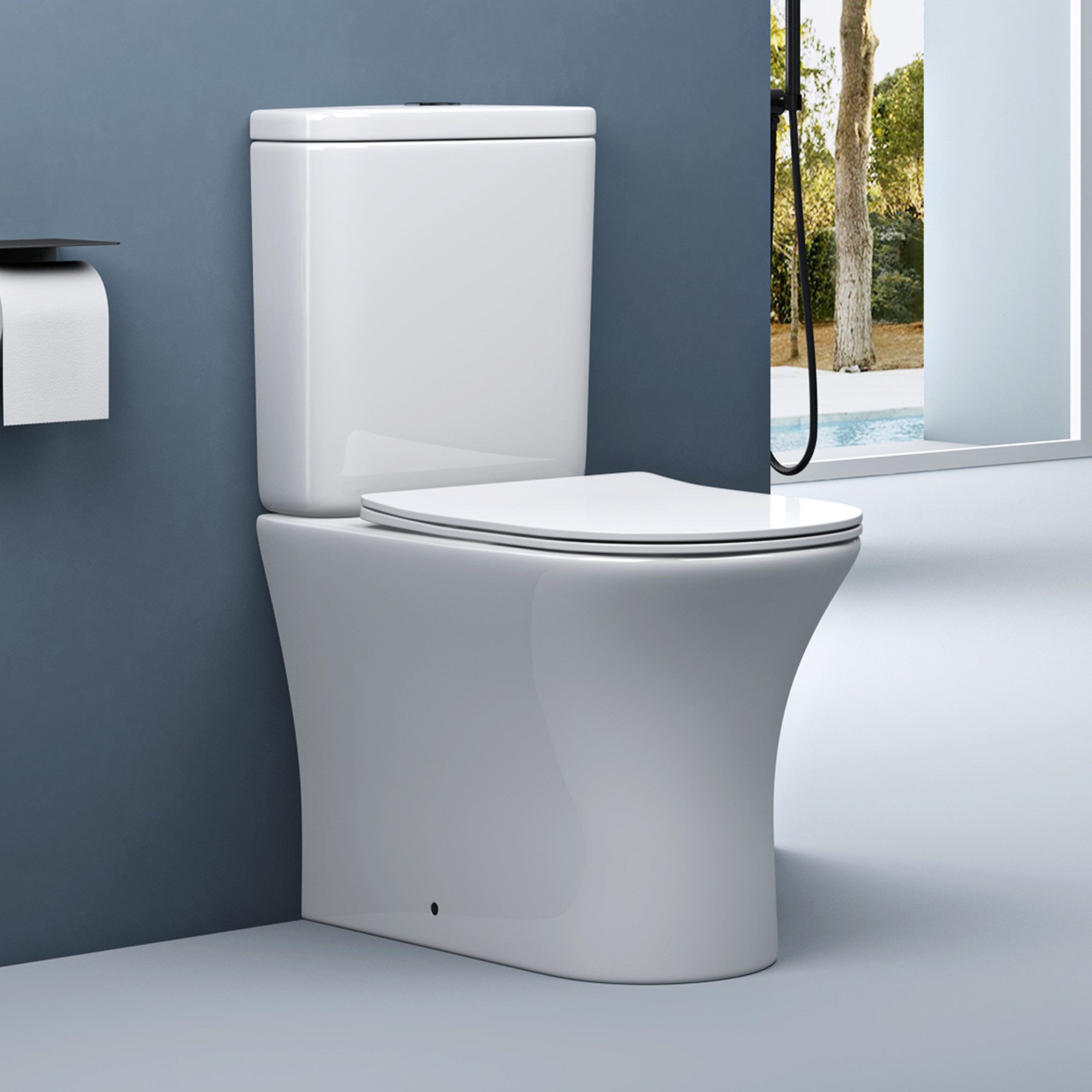 doporro Tiefspül-WC Stand-WC bodenstehend Design Toilette Silent-Close spül günstig online kaufen