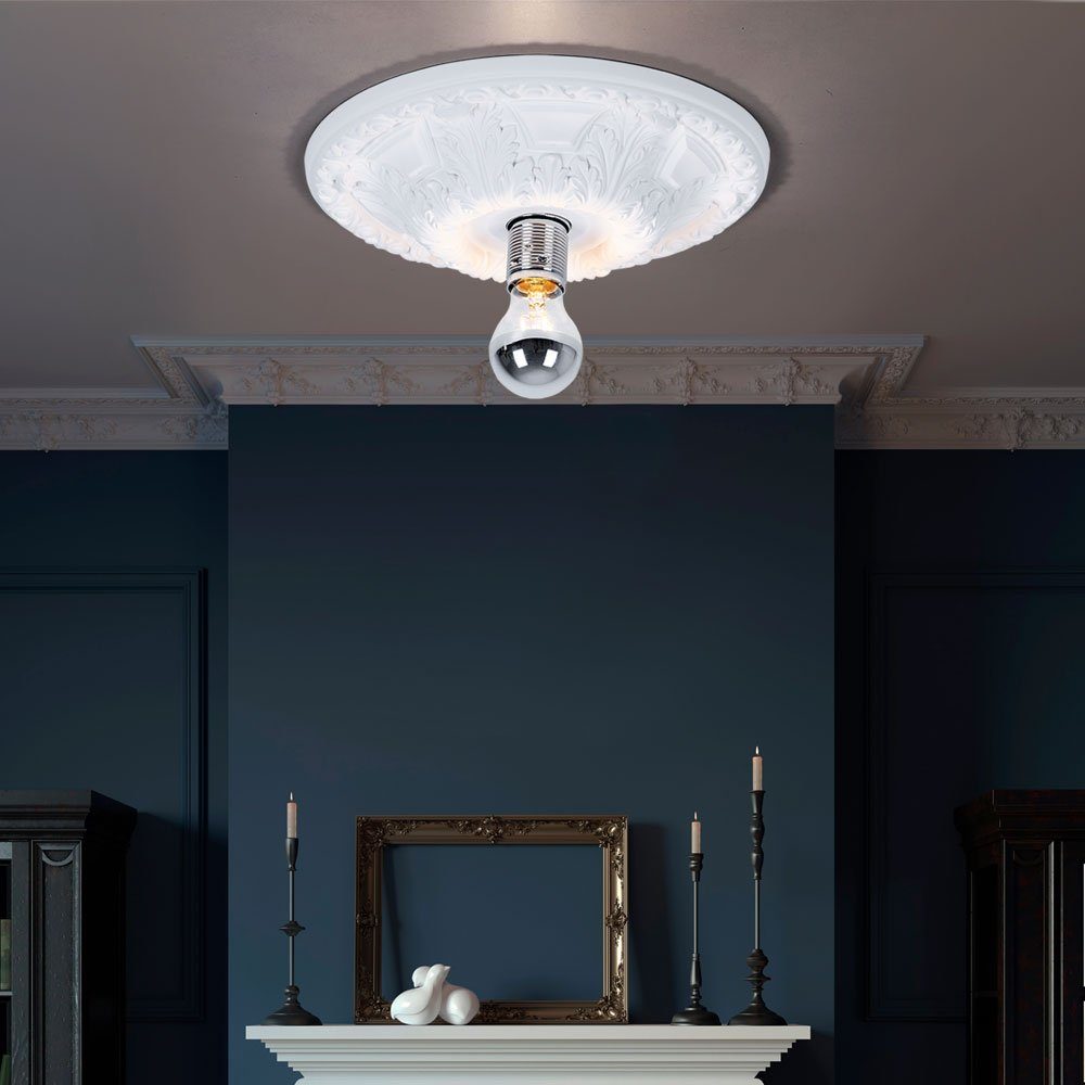 Deckenleuchte, Stuckleuchte weiß Deckenlampe ausgefallen Stuckrosette Decke Lichter