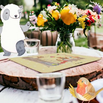 Platzset, Waldtiere Picknick - Gelb Pastell - Geschenk, Maus, Tischset, lustige, Mr. & Mrs. Panda, (1-St), Attraktive Designs