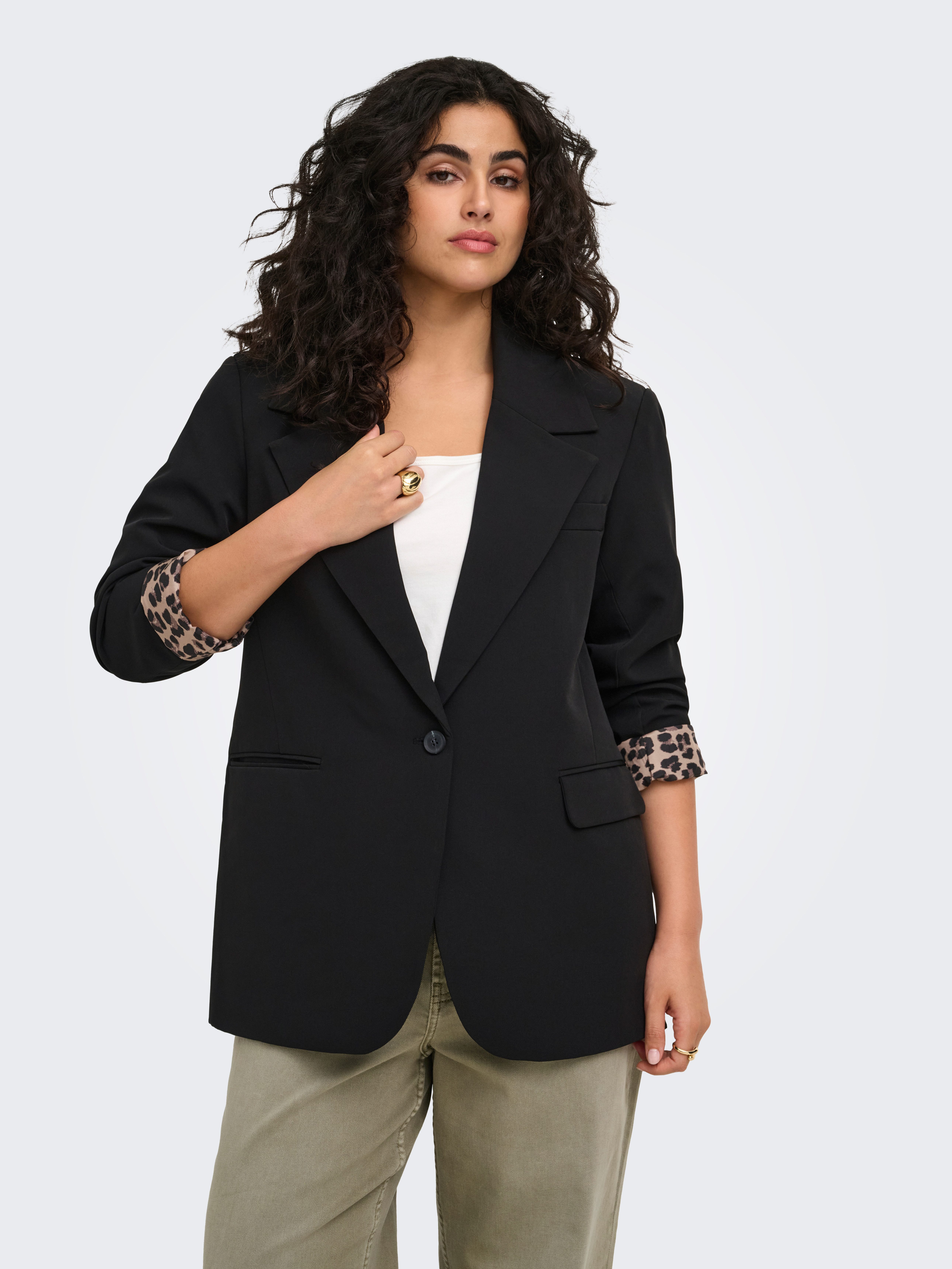ONLY CARMAKOMA Kurzblazer CARLANA-BERRY L/S REG BLAZER TLR Kunstfaser