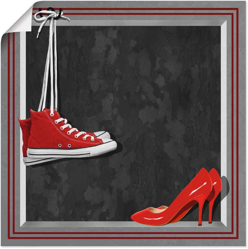 Artland Wandbild »Die roten Schuhe«, Mode (1 St), in vielen Größen & Produktarten -Leinwandbild, Poster, Wandaufkleber / Wandtattoo auch für Badezimmer geeignet