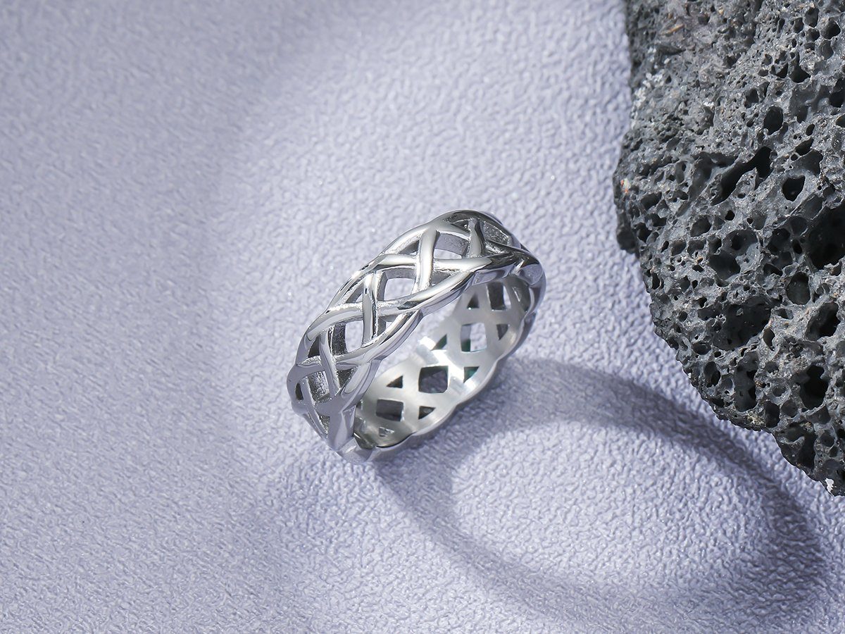 Design, Fingerring Ketten Keltisches Ketten Eyecatcher Silberfarbener Ring Design