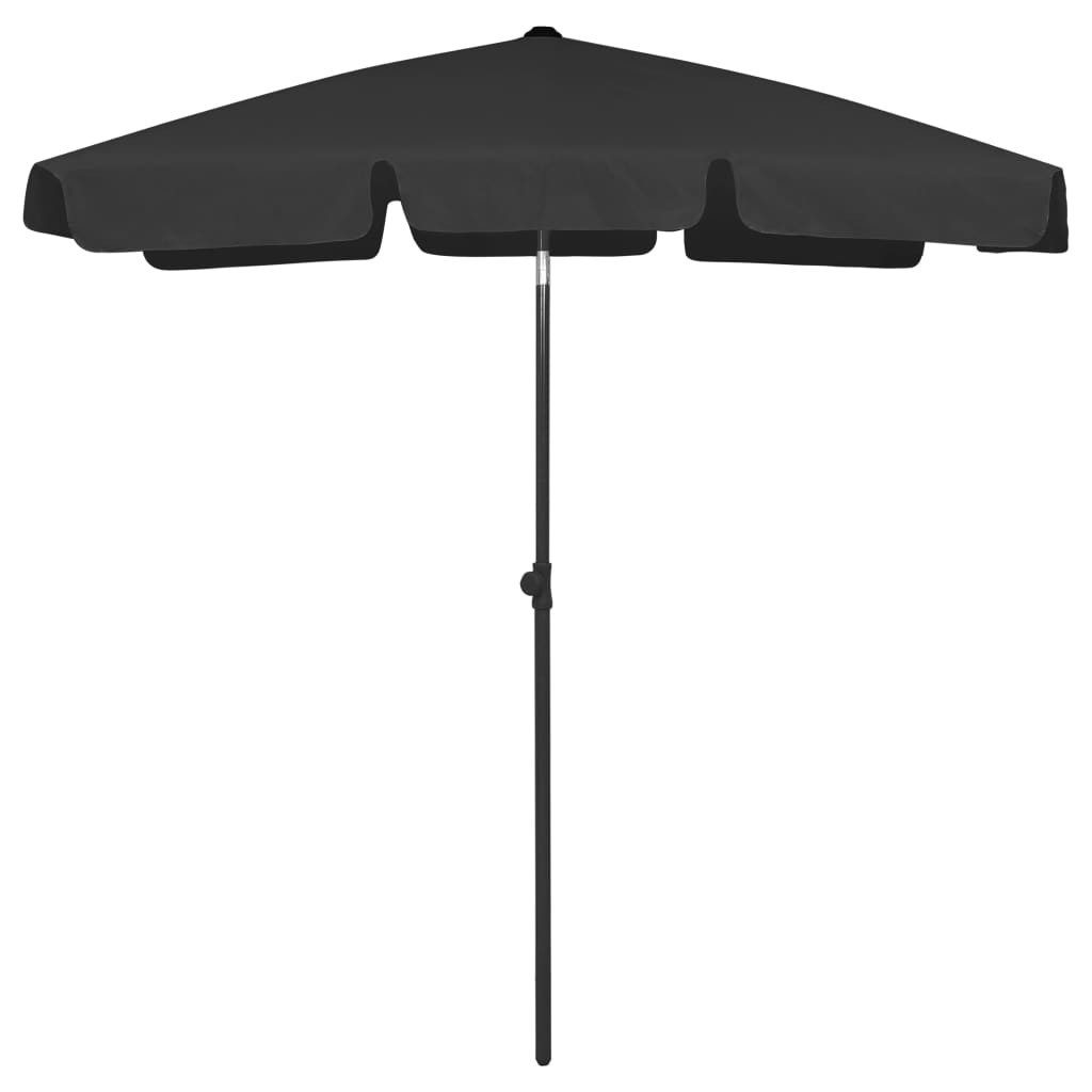 vidaXL Sonnenschirm Strandschirm Schwarz 180x120 cm