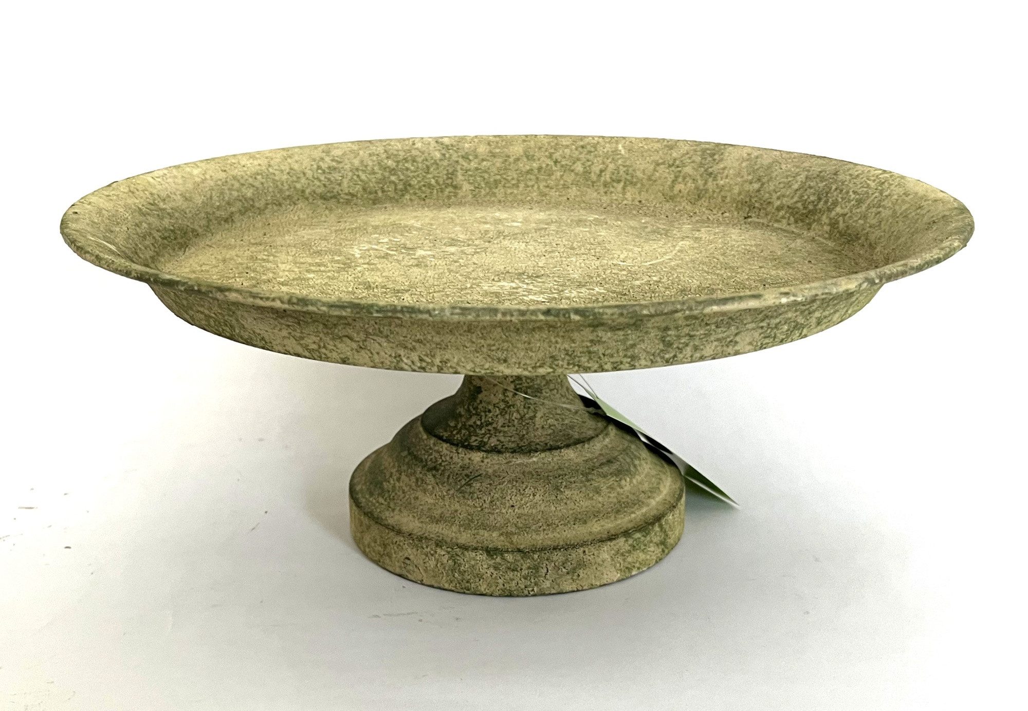 Dekoschale Schale Deko Garten Antik Grün Rund Metall auf Fuß 32 cm