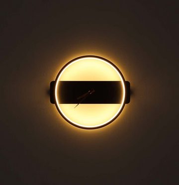 Globo LED Wandleuchte, Wanduhr Wandleuchte LED-Hintergrundbeleuchtung Metall Schwarz-matt D
