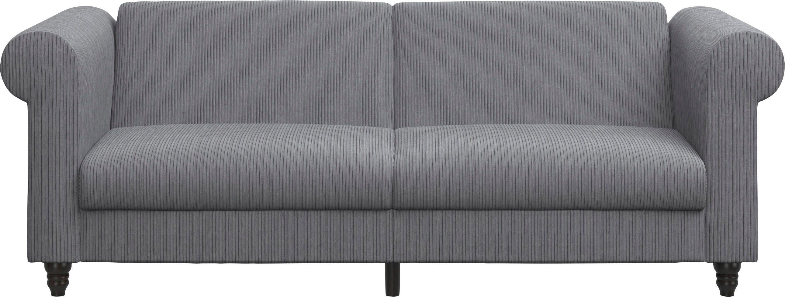 Dorel Home 3-Sitzer Felix II, Schlafsofa 236cm, (Liegefläche 108x190cm), Rückenlehne, 3-fach verstellbar, Sitzhöhe 46 cm, Cord