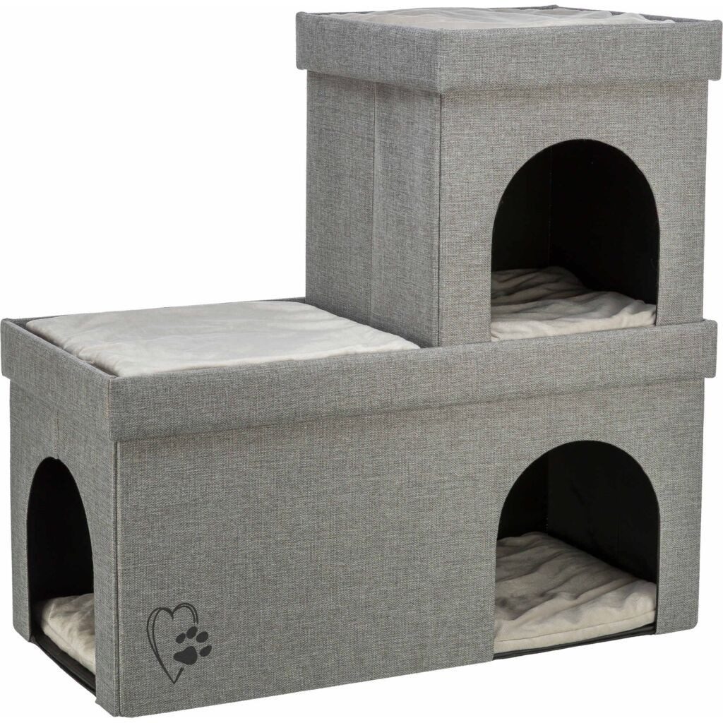 TRIXIE Tierhöhle Faltbare Höhle Kimy für Katzen und kleine Hunde - hellgrau - 76 × 72 ×