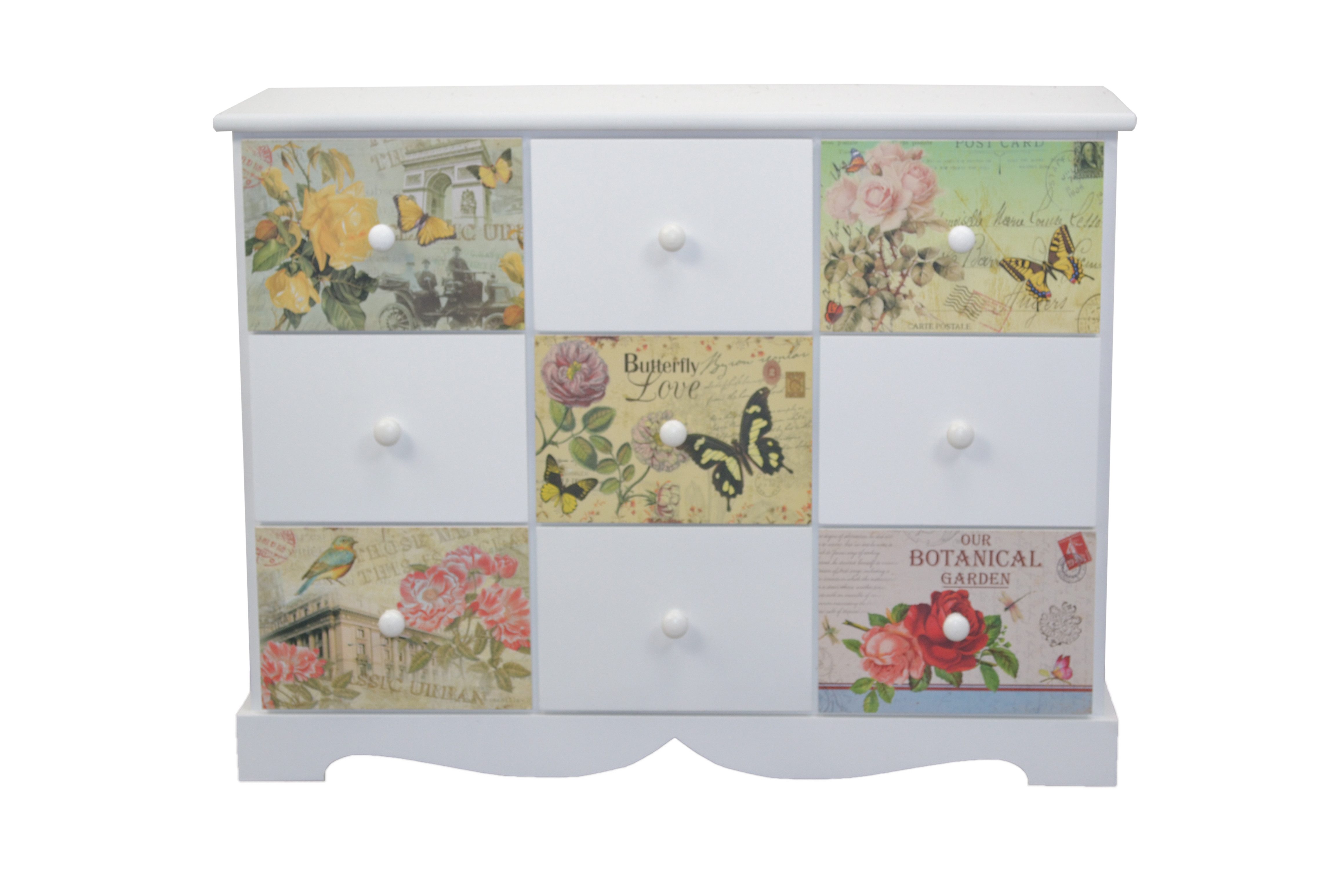 moebel-direkt-online Kommode Romantische Kommode mit neun Schubkästen