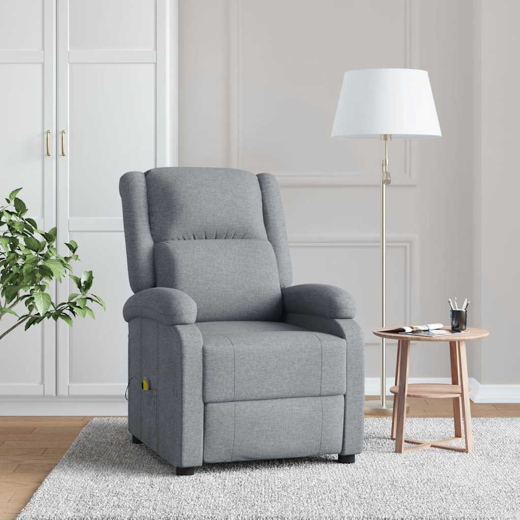 vidaXL Massagesessel Massagesessel Hellgrau Stoff (1-St)