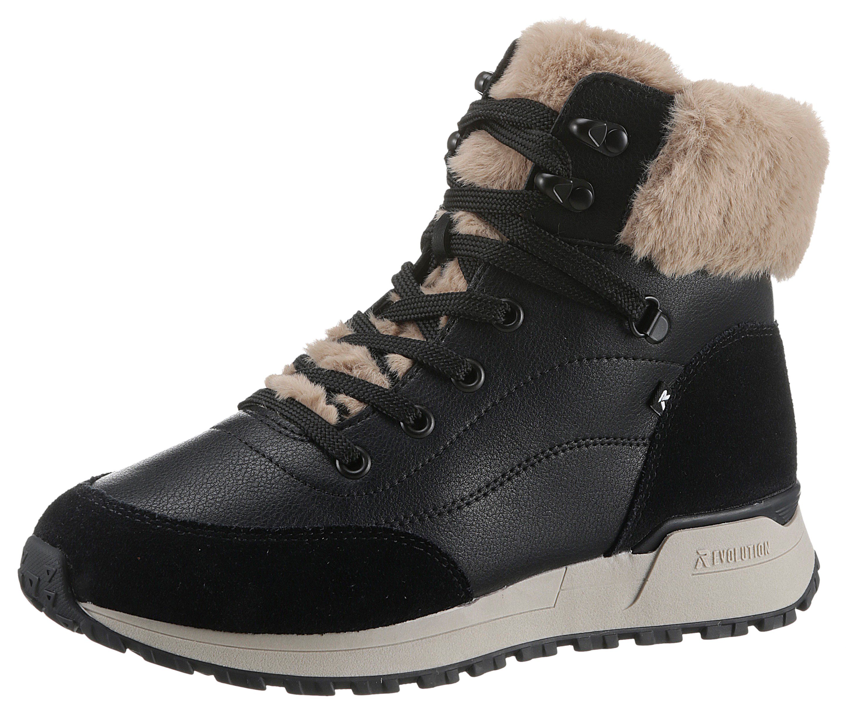 Rieker EVOLUTION Winterboots mit Fellimitat schwarz-beige