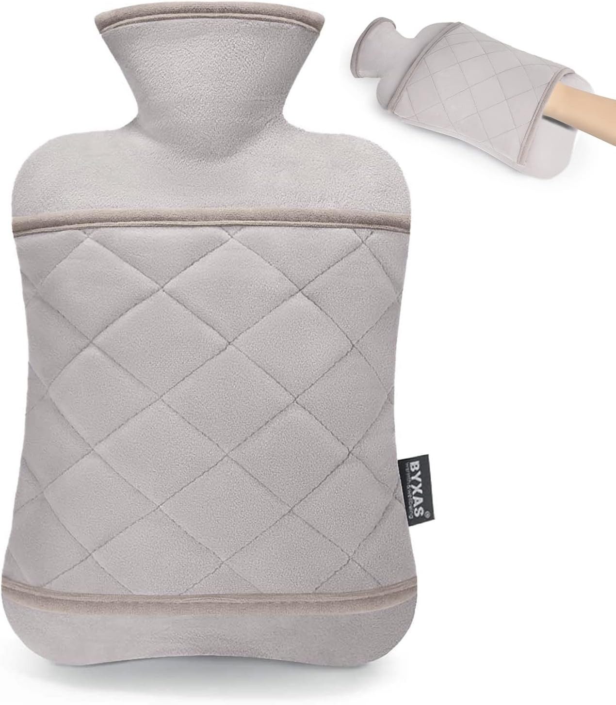 LA CUTE Wärmflasche XXL Wärmflasche 2,0 L mit Bezug – Schmerzlinderung & Wärme, (Wärmflasche mit Schutzbezug für Wärme- und Kältetherapie, Enthält 1 Wärmflasche (2,0 L) mit weichem Bezug), Wiederverwendbar, auslaufsicher, langlebig, tragbar