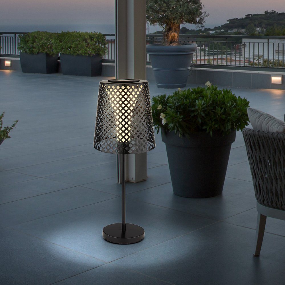 etc-shop LED Außen-Stehlampe, Leuchtmittel inklusive, Warmweiß, LED Solar Tischleuchte Garten Solartischlampe für Außen Balkon Solar