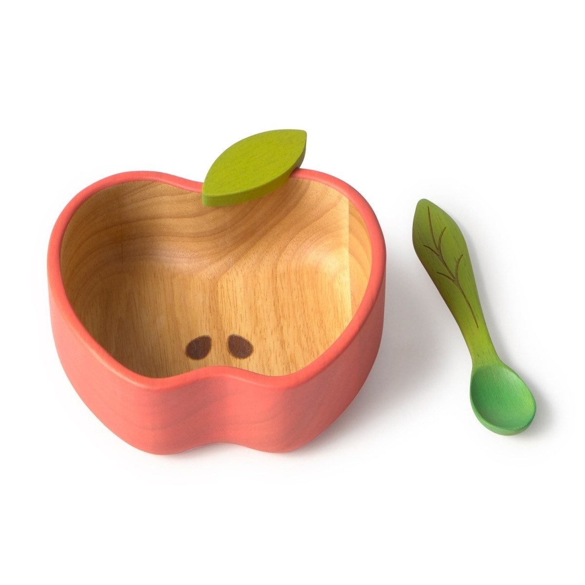 Oli&Carol Kindergeschirr-Set Babygeschirr-Set Baby Schale mit Löffel aus Holz, Set ab 6 Monaten