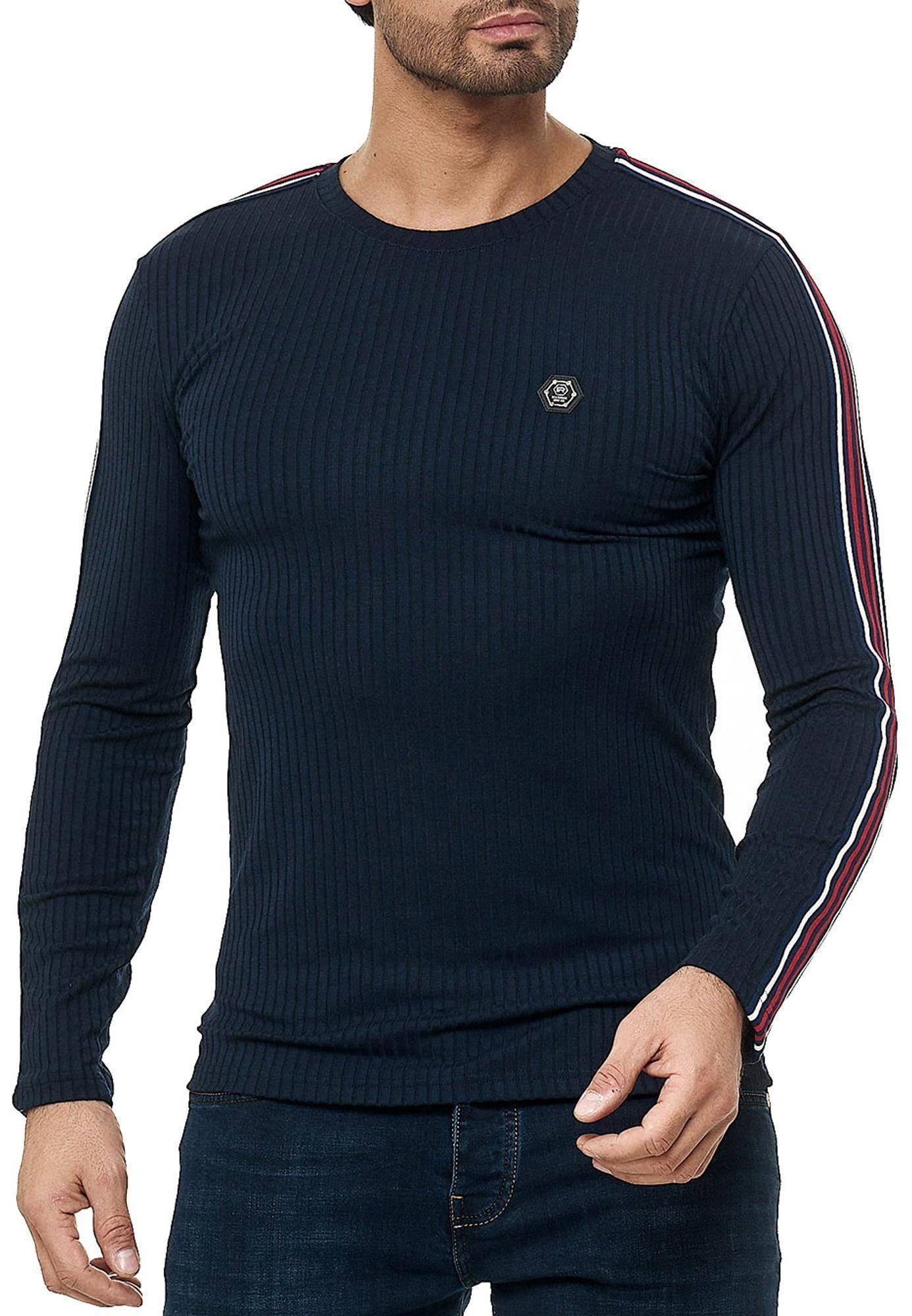 Strickpullover Figurbetont Feinstrick Longsleeve Slim Fit