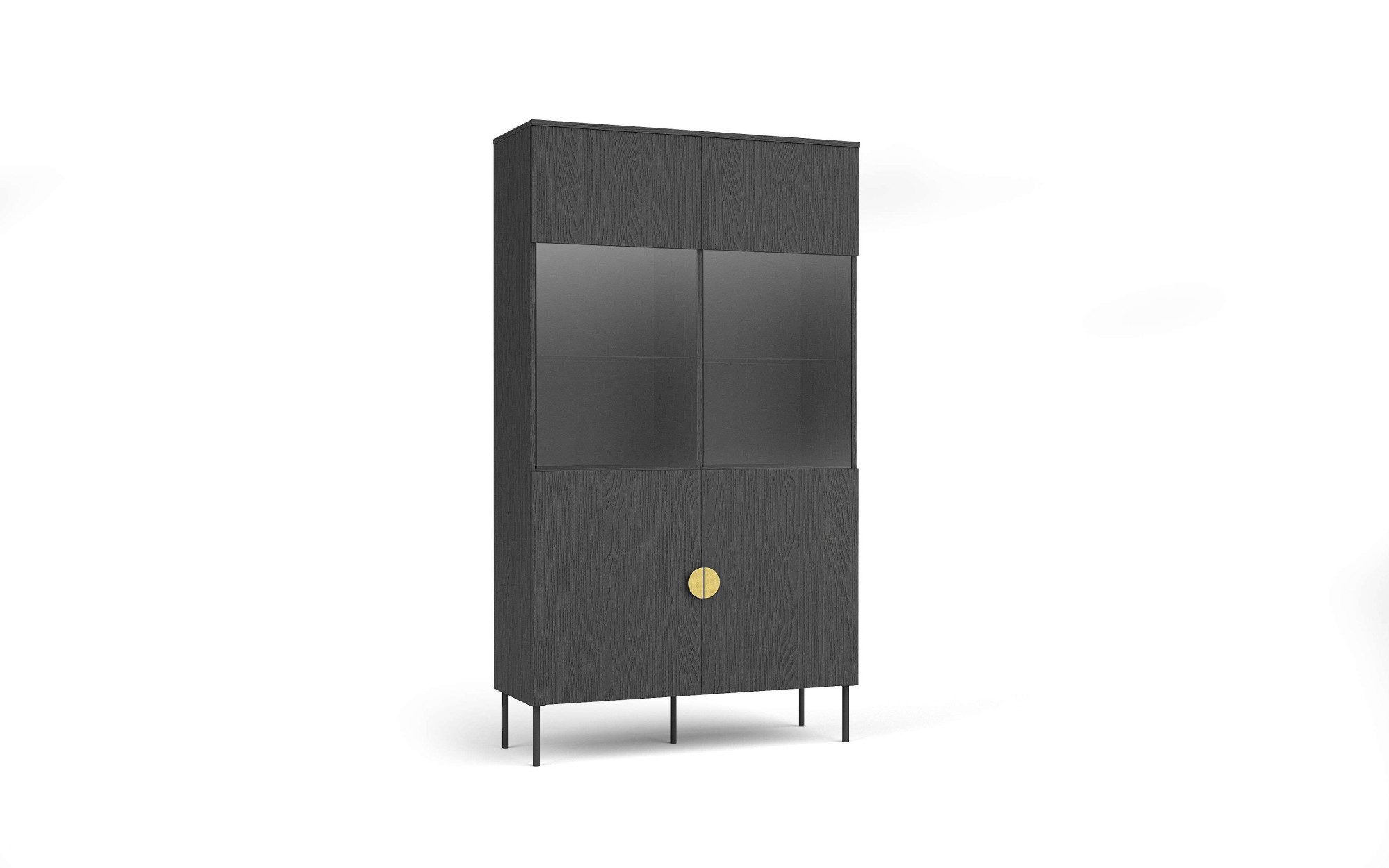Home affaire Vitrine BELLOT Vitrineschrank mit 2 Türen, verglast, mit viel Stauraum Standvitrine/Glasvitrine, matt Hochschrank, Maße B/T/H: 106/40/187 cm