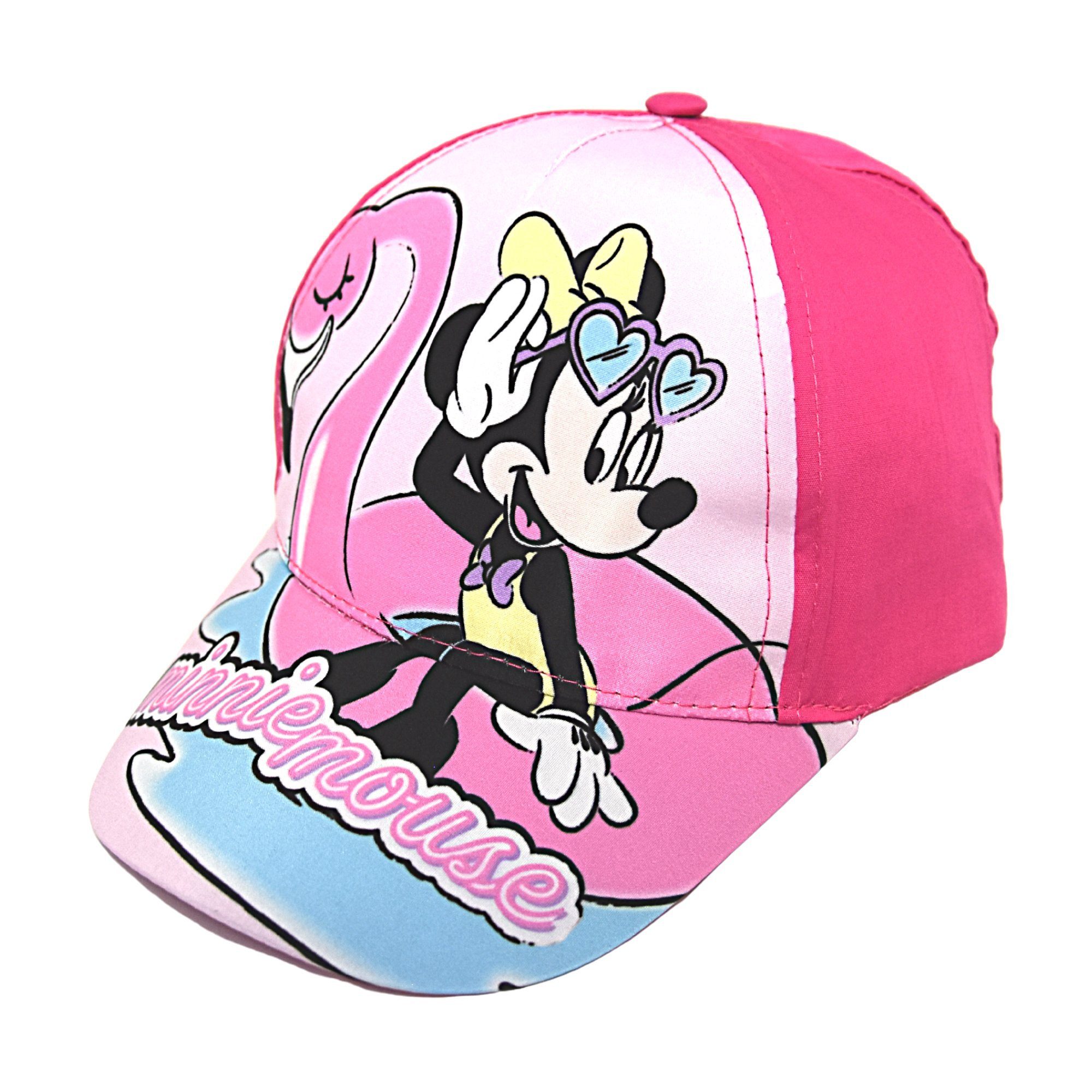 Disney Minnie Mouse Baseball Sommerkappe Cap Maus Minnie Pink 52-54 & Größe Flamingo Mädchen cm