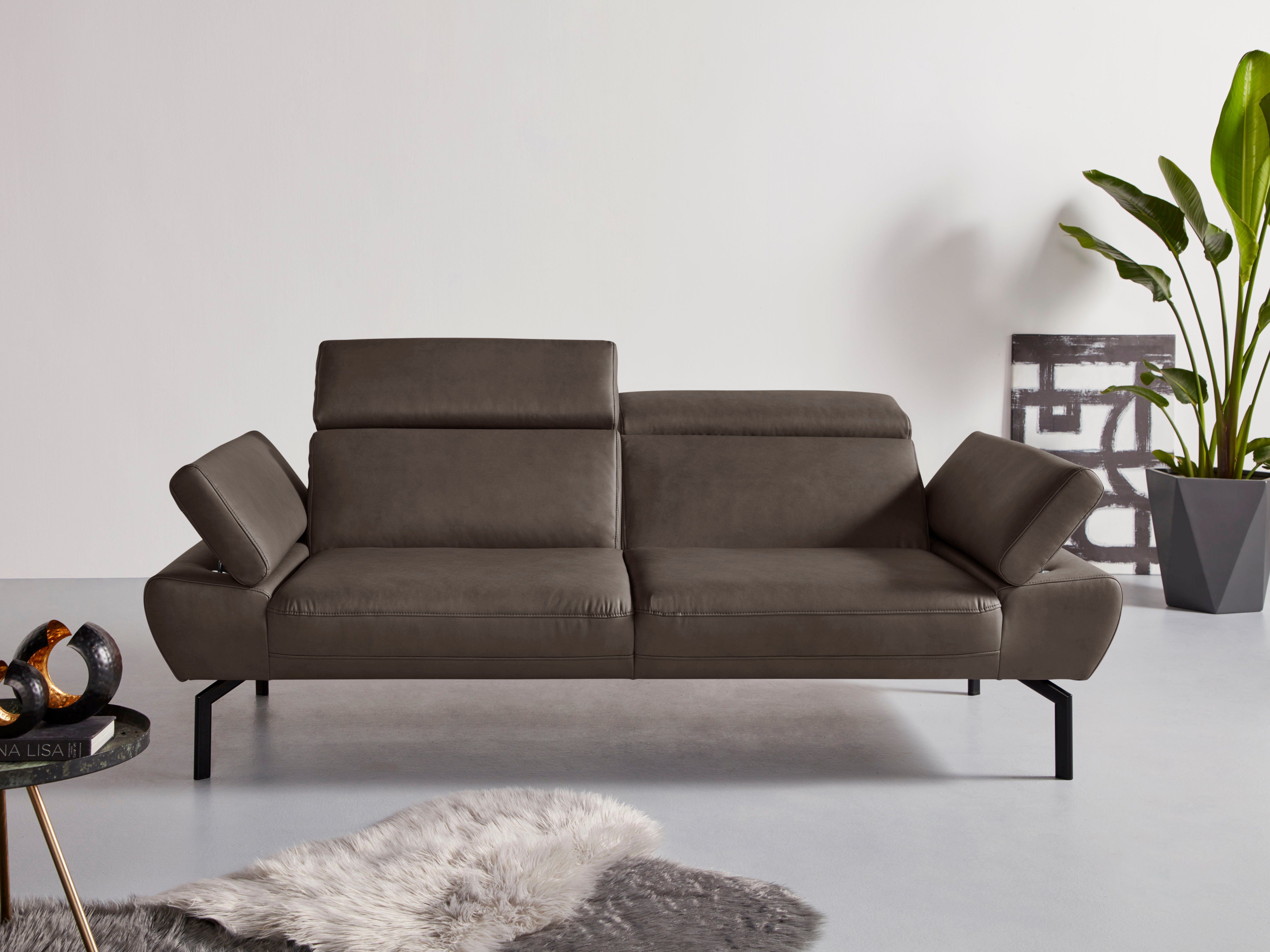 Places of Style 2,5-Sitzer Rückenverstellung, mit Trapino wahlweise Luxus, in Lederoptik Luxus-Microfaser