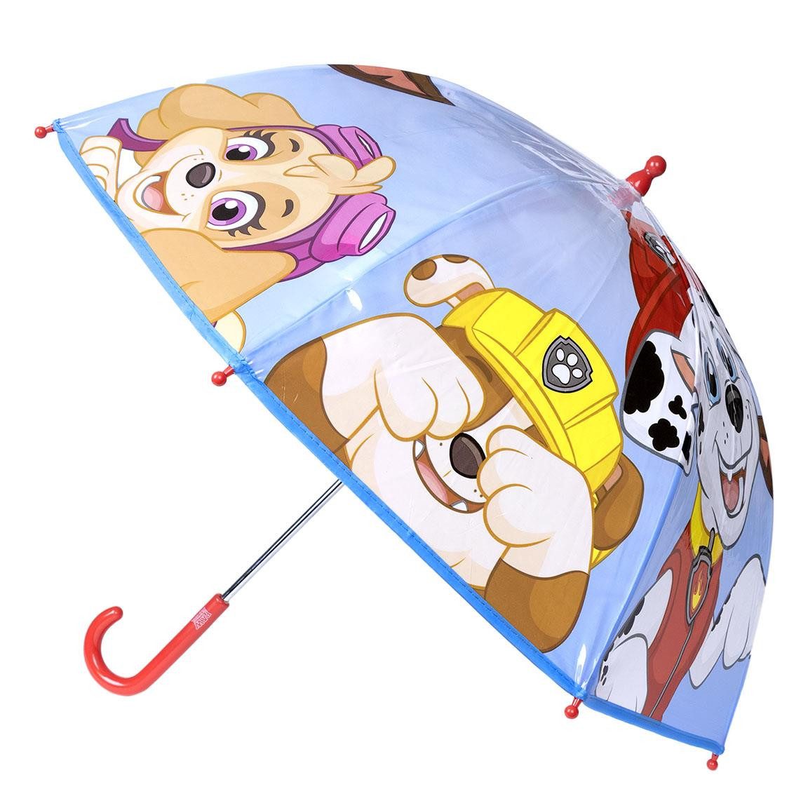 PAW PATROL Stockregenschirm PAW PATROL Chase Rubble Marshall Kuppelschirm, Blau