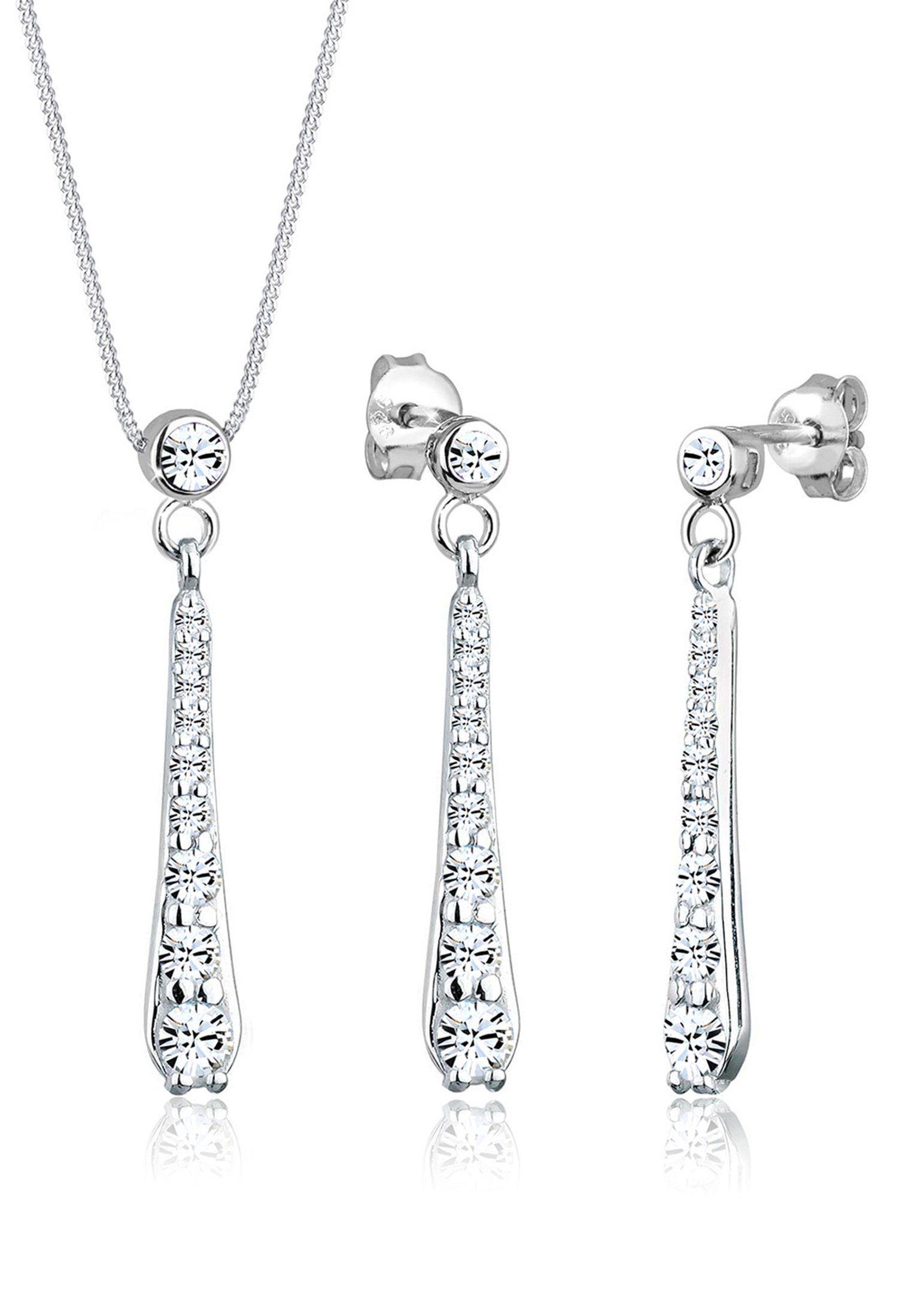 Elli Schmuckset Weiß 925 Sterling Silber, mit Kristallen von Swarovski® günstig online kaufen