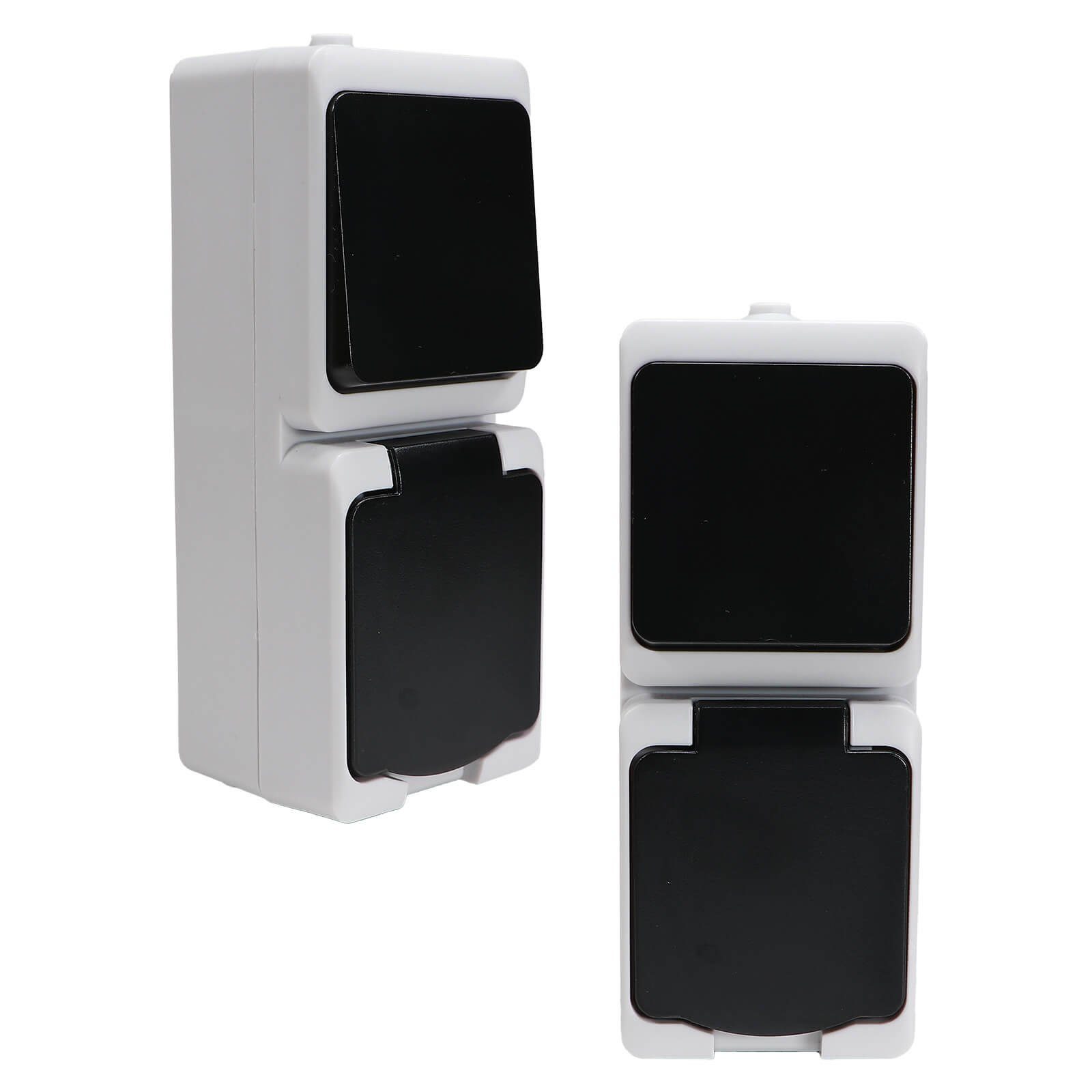 Aufputz-Steckdose 2er Set REV AquaMini Feuchtraum Schalter Kombination