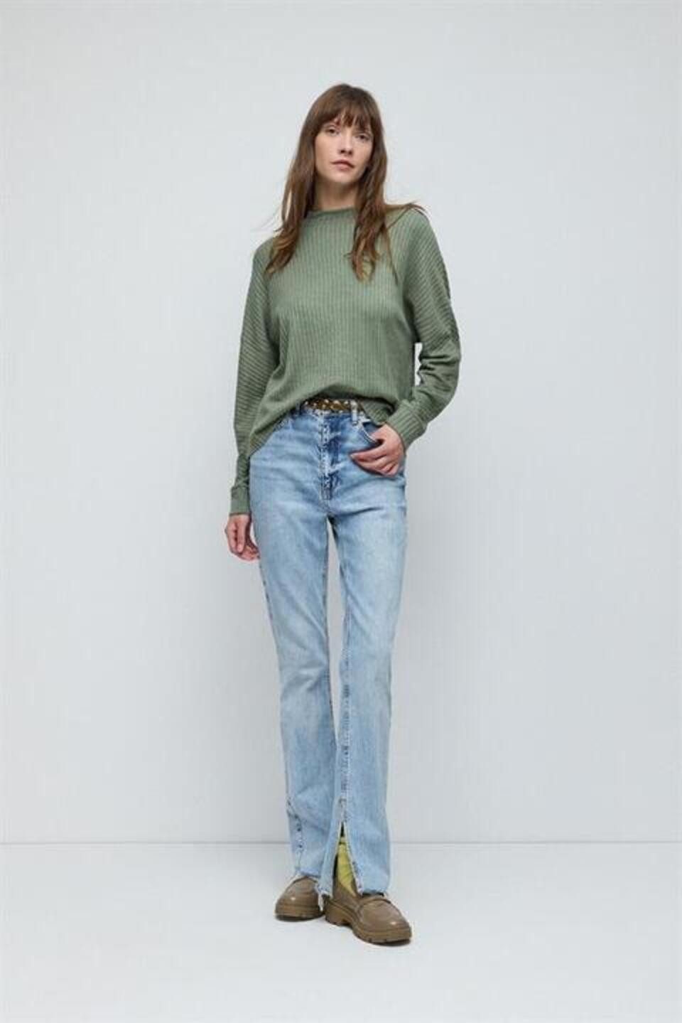 Blusentop Rollkragenbluse mit langen Ärmeln