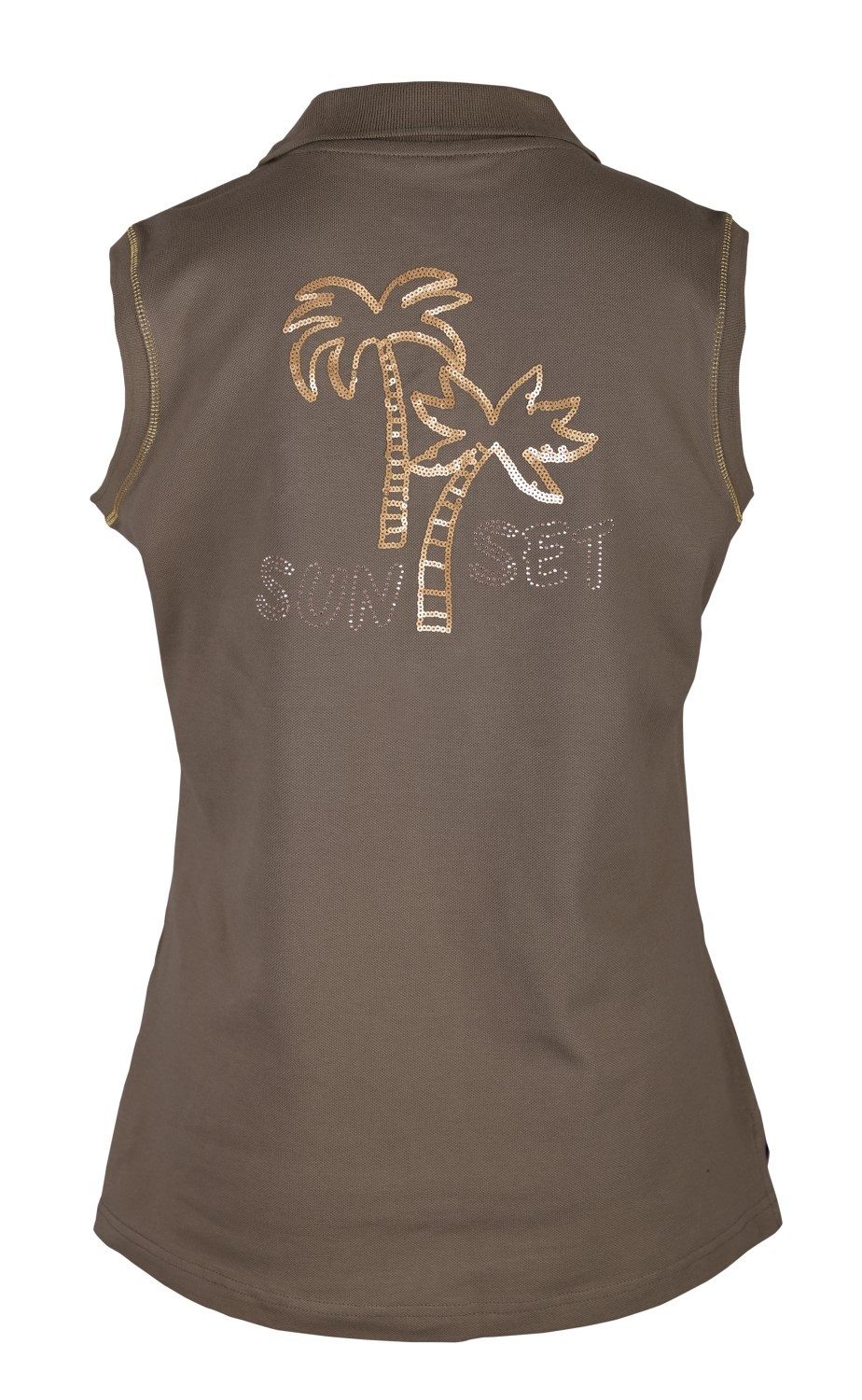girls golf Poloshirt Girls Golf Polo 'GOLDEN PALM TREES' Sleeveless Grün Damen