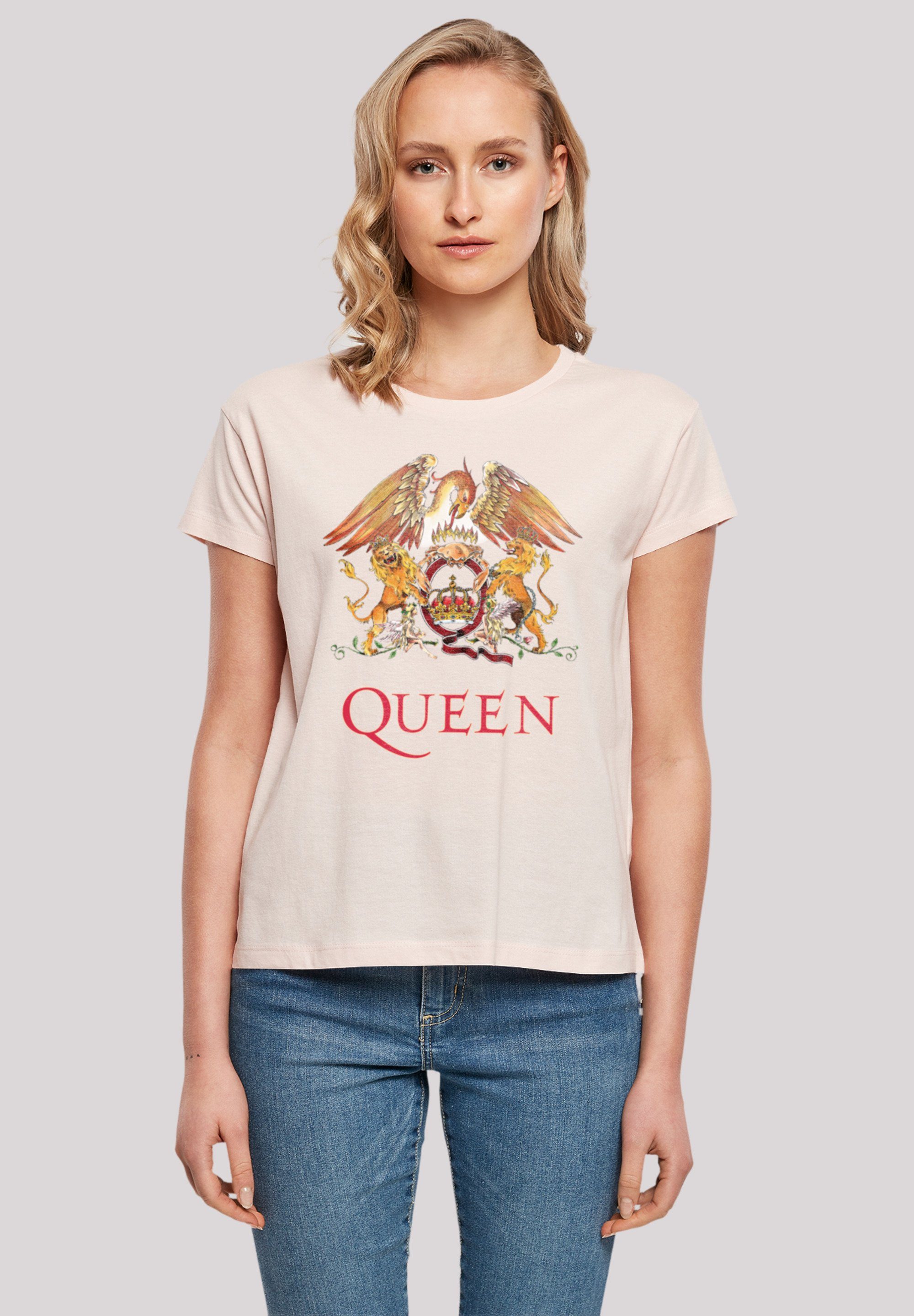 F4NT4STIC T-Shirt Queen Classic Print Crest pink