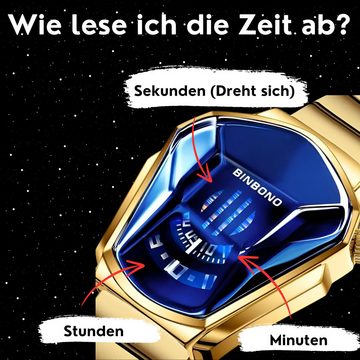 S&T Design Quarzuhr Herren Uhr Edelstahl Armbanduhr Herrenuhr, (Geschenkebox (Etui), inkl. Armbandkürzer & Etui), Männer Uhr 3Bar Wasserdicht Analog Geschenk