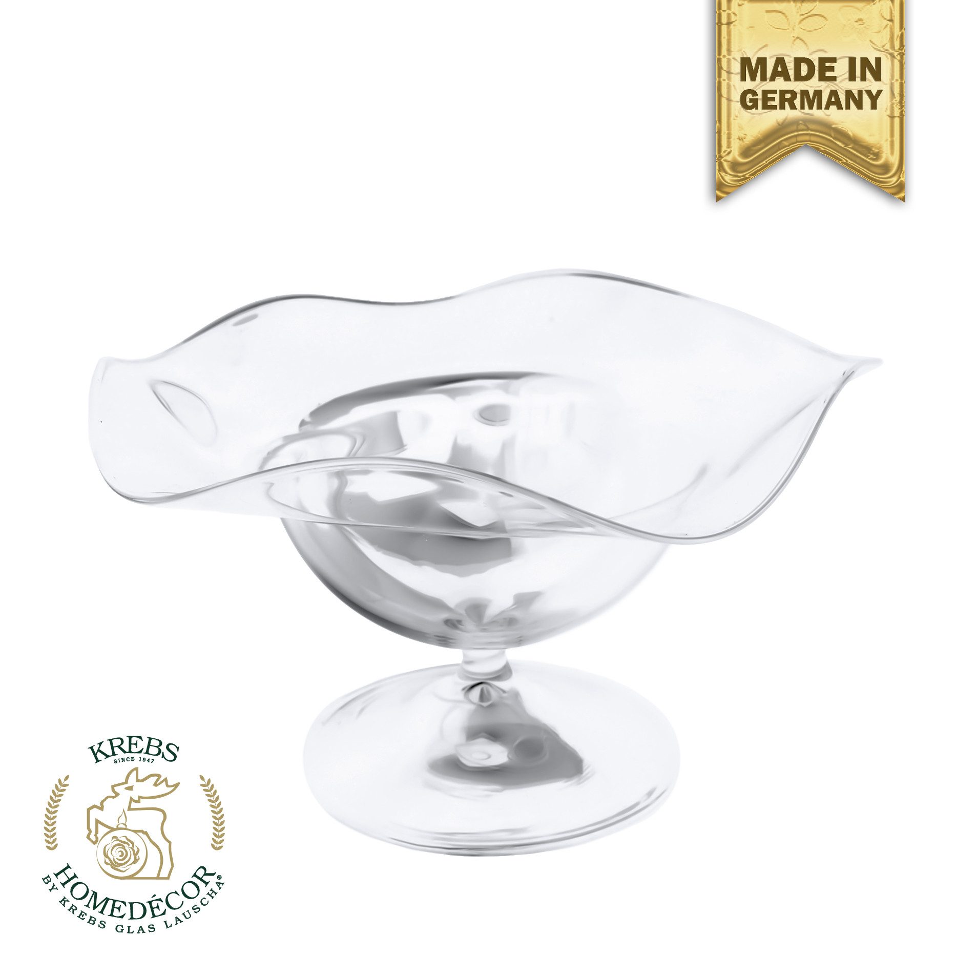 Krebs Glas Lauscha Weihnachtsbaumkugel Home Decor Glas-Schale Transparent 8cm (1 St), Glas