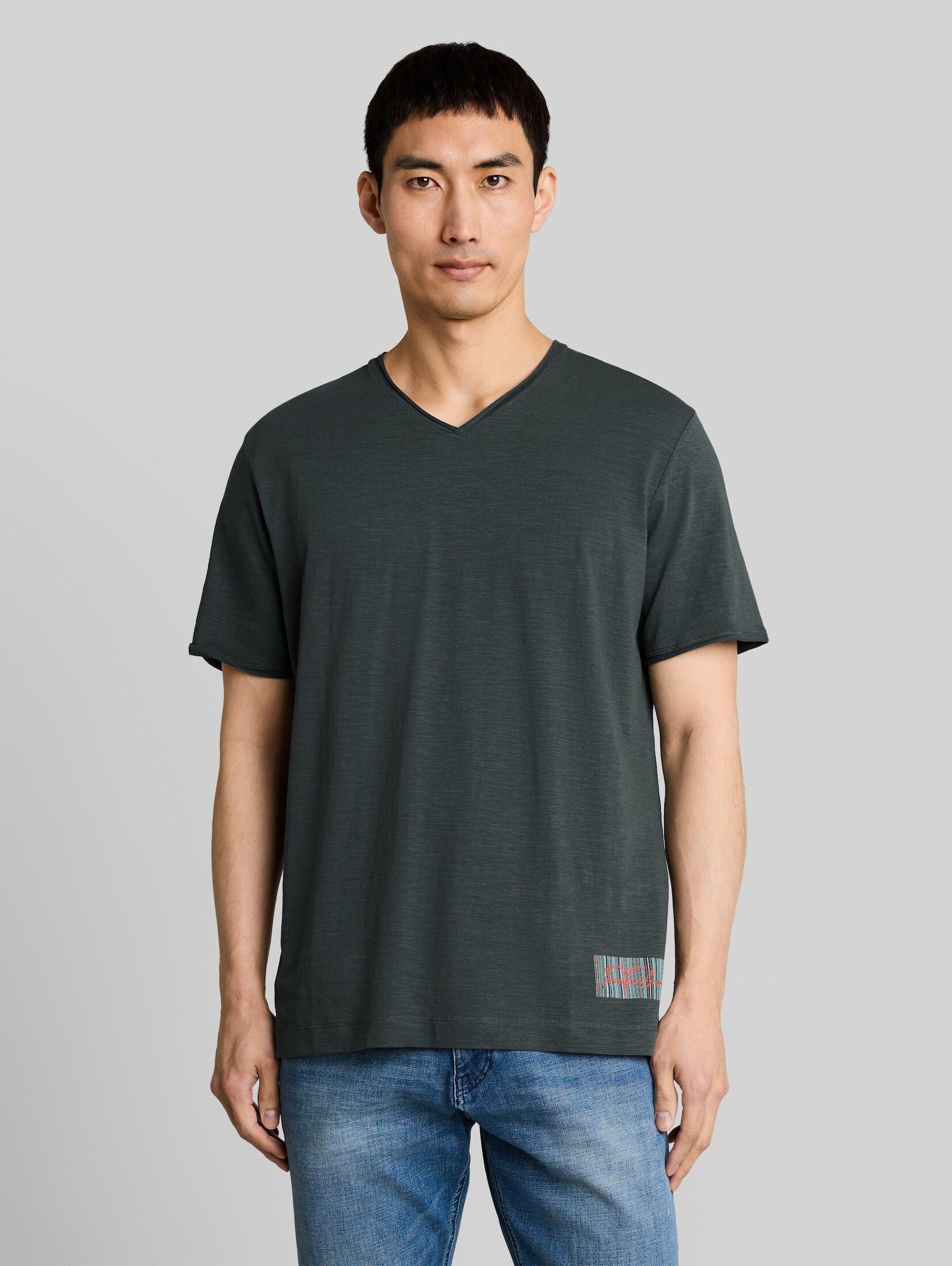 TOM TAILOR T-Shirt T-Shirt T-Shirt mit V-Ausschnitt