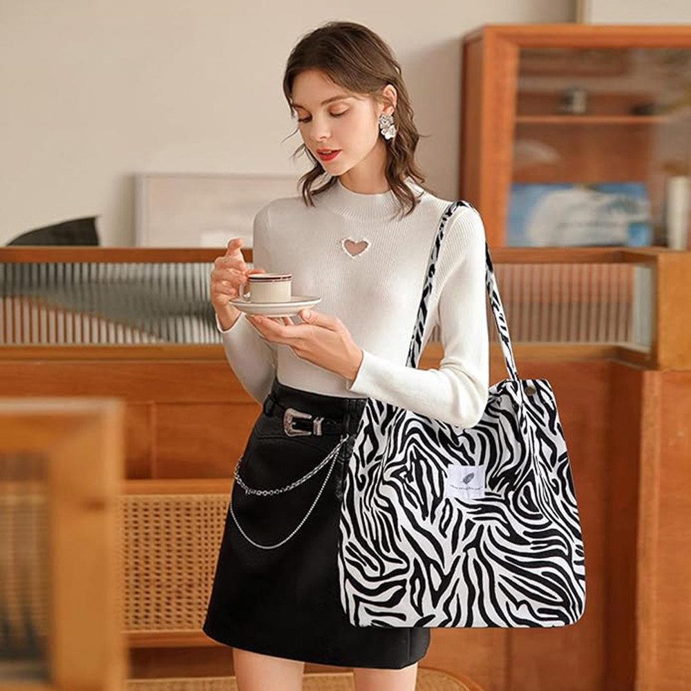 nsihing Schultertasche 2 Stück Groß Umhängetasche Damen Cord Tasche Schultertasche (Tote Bag Handtasche Shopper Arbeitstasche Fashion Stofftasche), für Alltag Arbeit Büro Schule Reisen