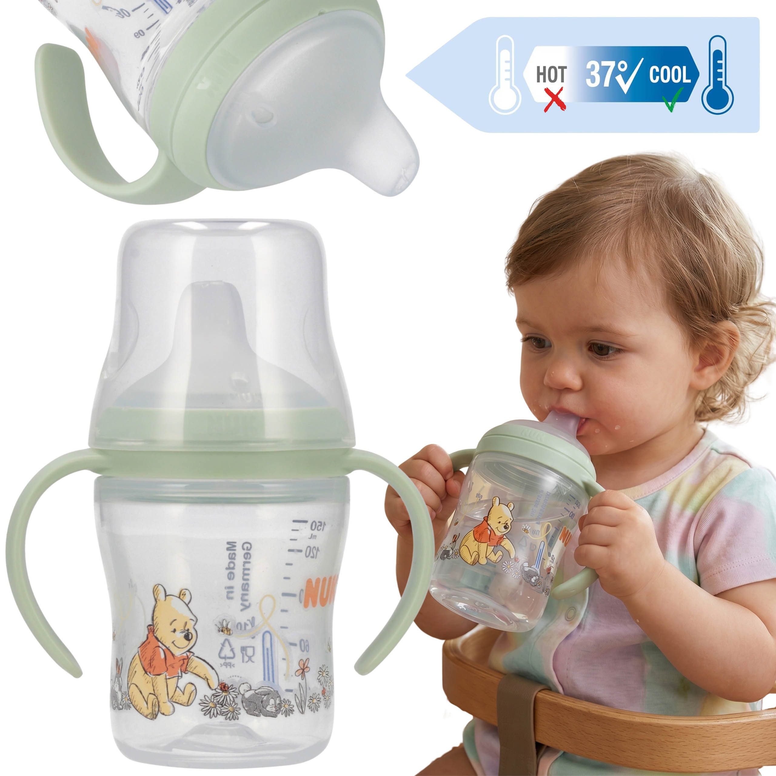 Sarcia.eu Trinklernbecher NUK Winnie Puuh Trinklernflasche 150ml ab 6M mit Griffen