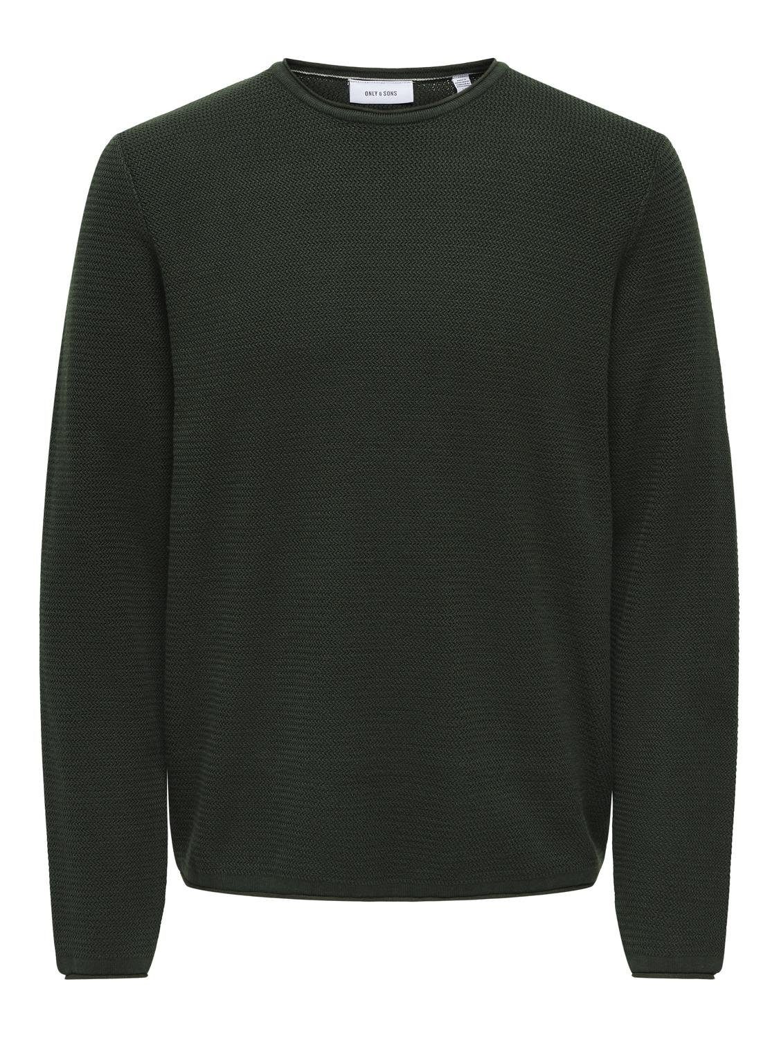 ONLY & SONS Strickpullover Langarm Rundhals Baumwolle Bequem ONSERIC REG 12 günstig online kaufen