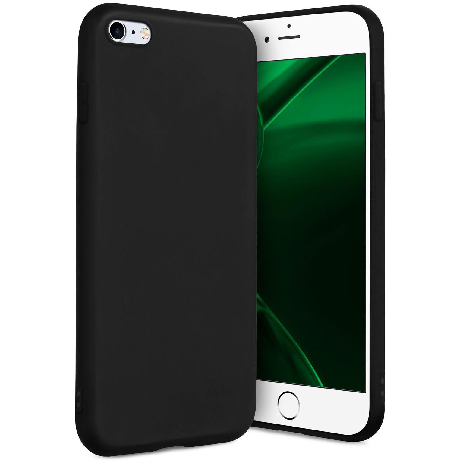 ONEFLOW Handyhülle für iPhone 6 Plus Hülle Dünn SlimShield Pro Schwarz 5,5 Zoll, Backcover TPU Case Handyhülle minimalistisch Schutzhülle Erhöhter Rand