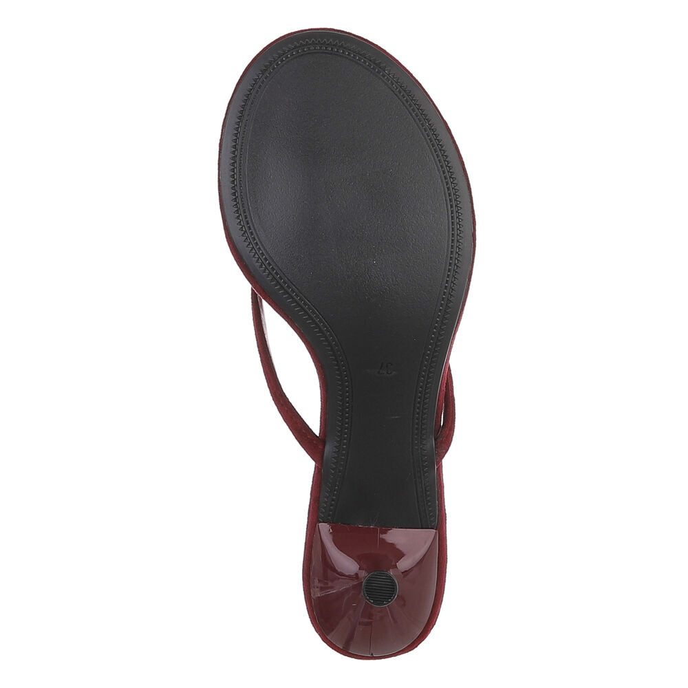 Ital-Design Damen Zehentrenner Sandalette mit Absatz für Sommer Zehentrenner (91849083) Pfennig-/Stilettoabsatz Sandalen & Sandaletten in Weinrot