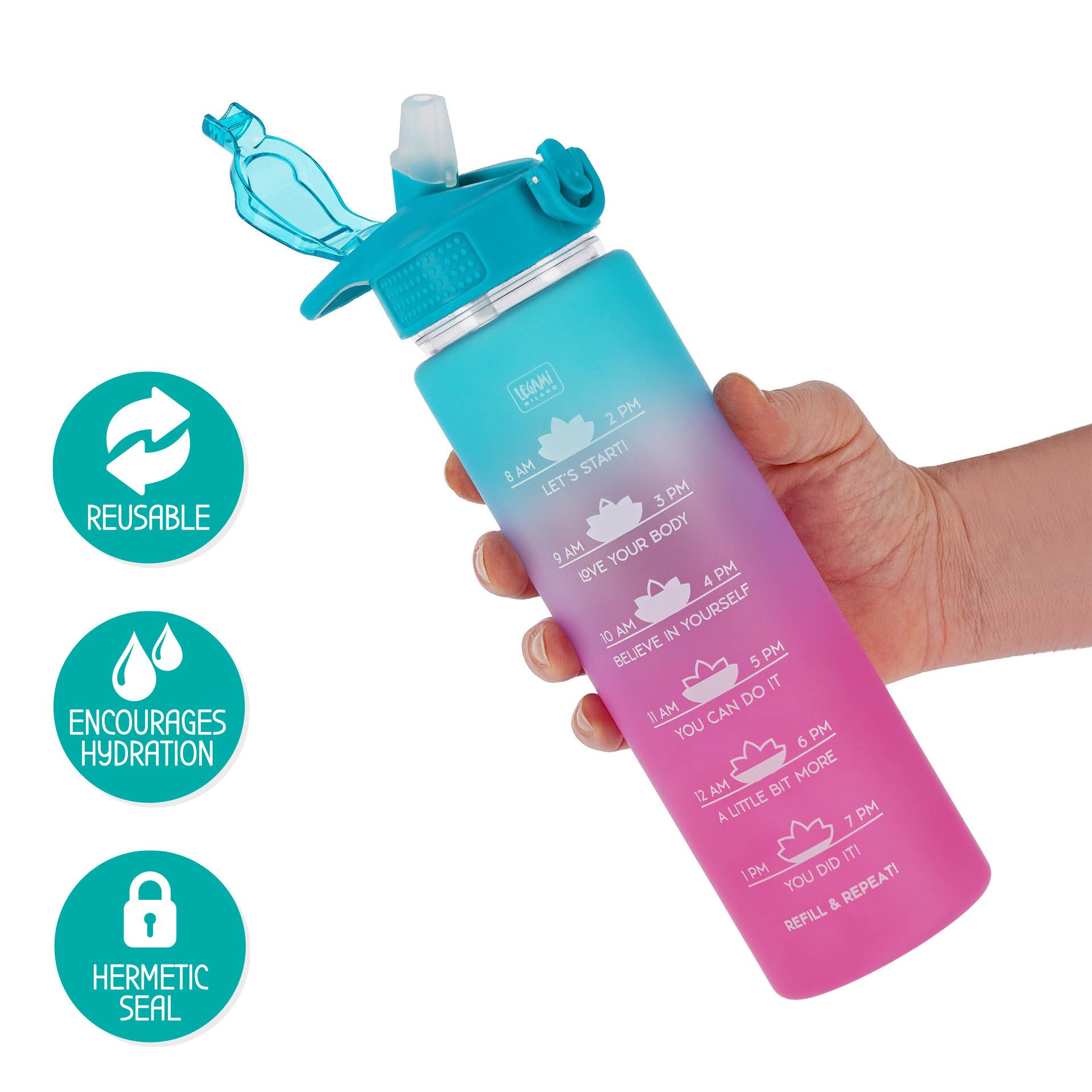 Legami Trinkflasche Legami Motivierende Trinkflasche Love Yourself Sunrise Vibes