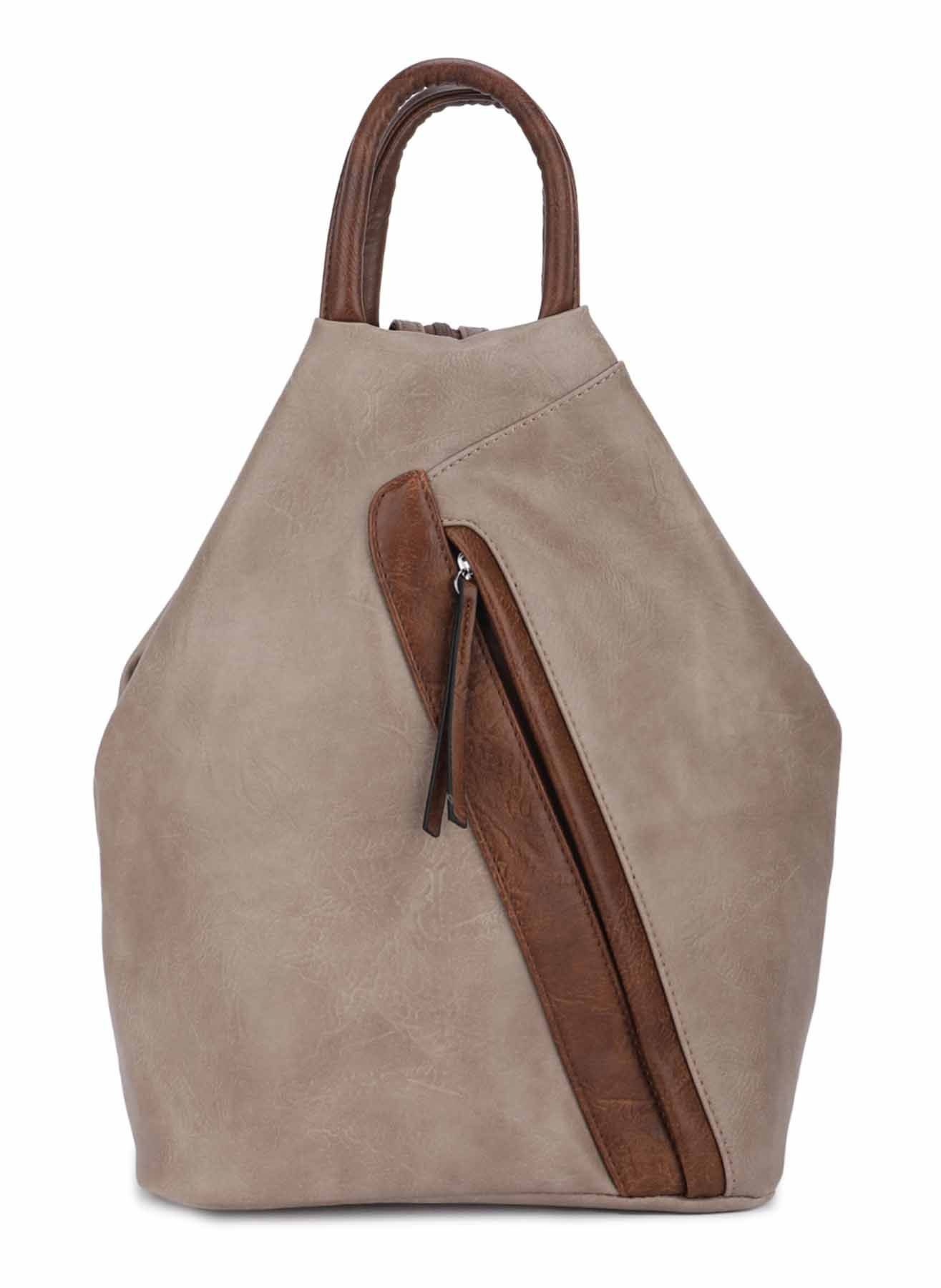 ITALYSHOP24 Rucksack Damen Cityrucksack Daypack Tasche Umhängetasche Tagesrucksack Backpack, Handtasche Freizeitrucksack Leder Optik Schule Travel Wandern Arbeit