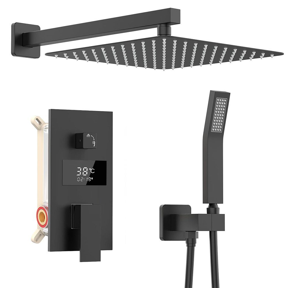 XERSEK Duscharmatur Duscharmatur Regendusche Unterputz Brauseset LED Duschs günstig online kaufen