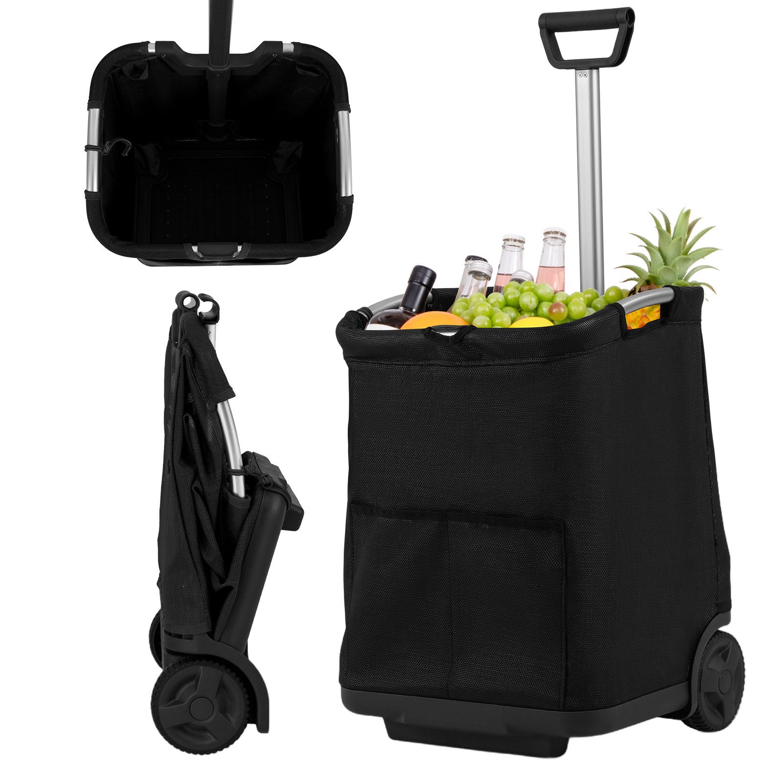 COSTWAY Einkaufstrolley, 50 l, klappbare Einkaufwagen, leicht stabil Alumin günstig online kaufen