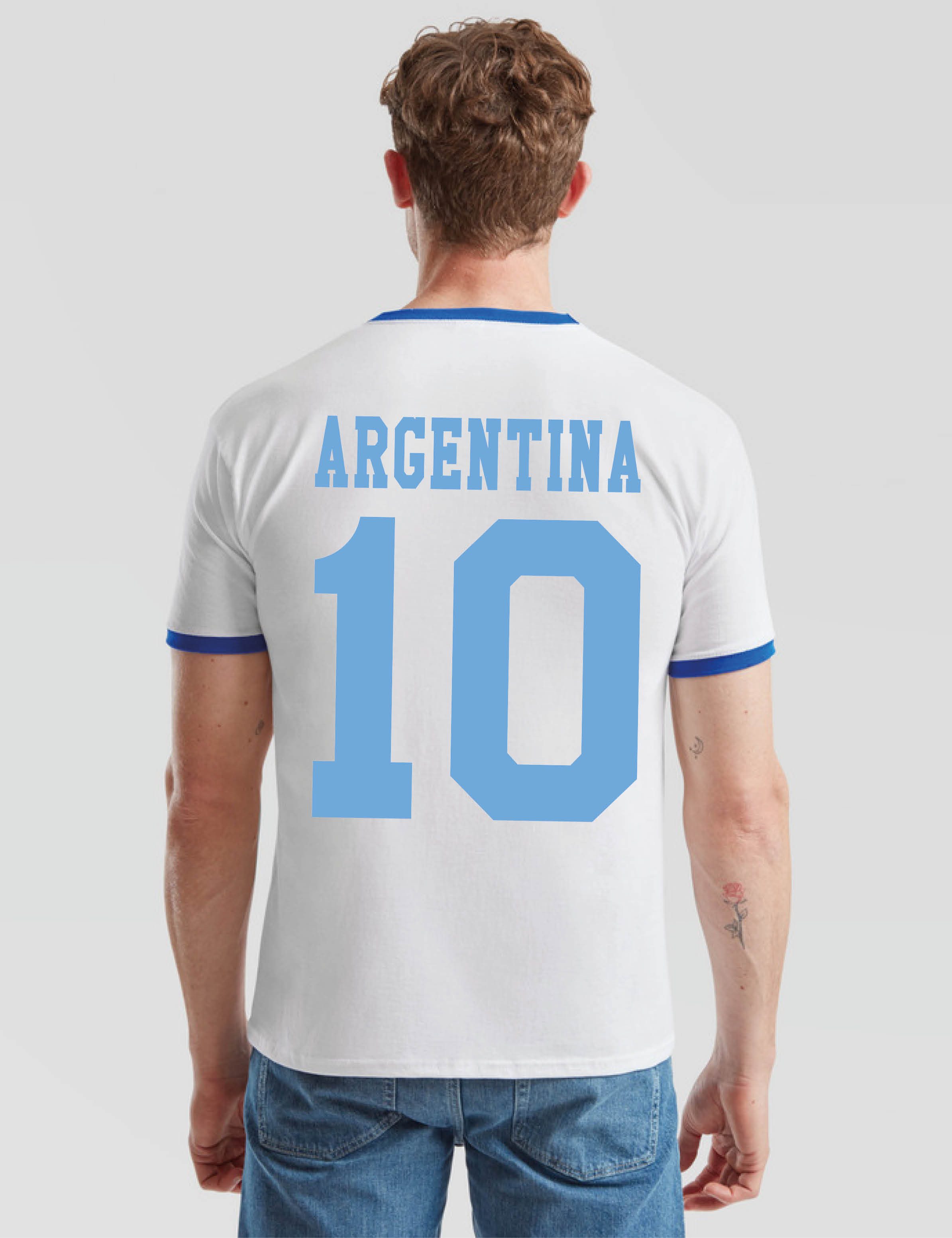 Youth Designz T-Shirt Argentinien Herren T-Shirt im Fußball Trikot Look mit trendigem Motiv