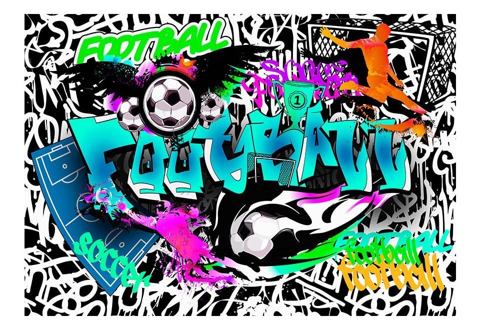 KUNSTLOFT Vliestapete Sports Graffiti 1x0.7 halb-matt, Design Tapete m, lichtbeständige