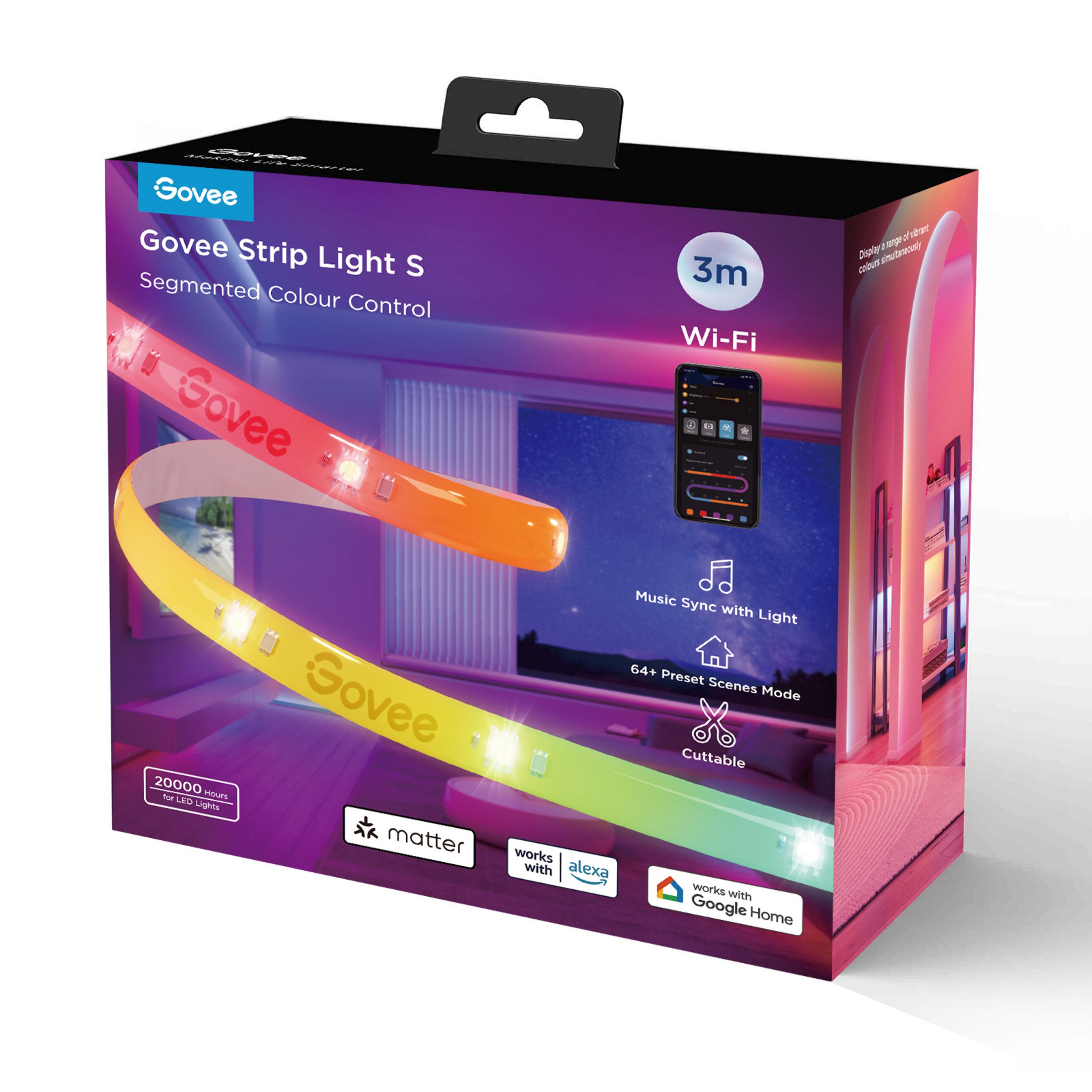Govee LED Lichtleiste Govee RGBIC Strip Light S - With Protective Coating (3M)