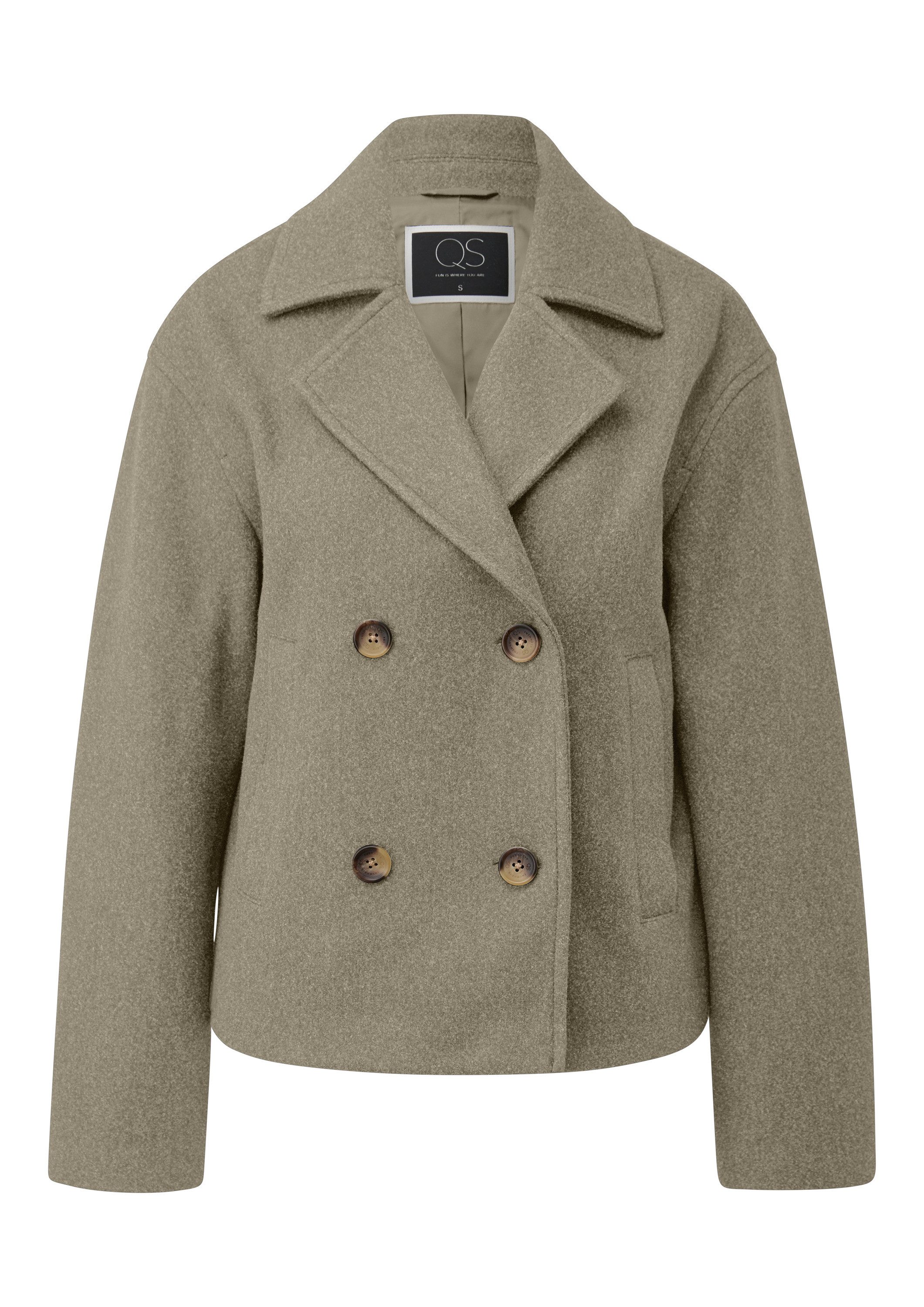 QS Funktionsjacke Outdoor-Jacke Cabanjacke in Wolloptik günstig online kaufen